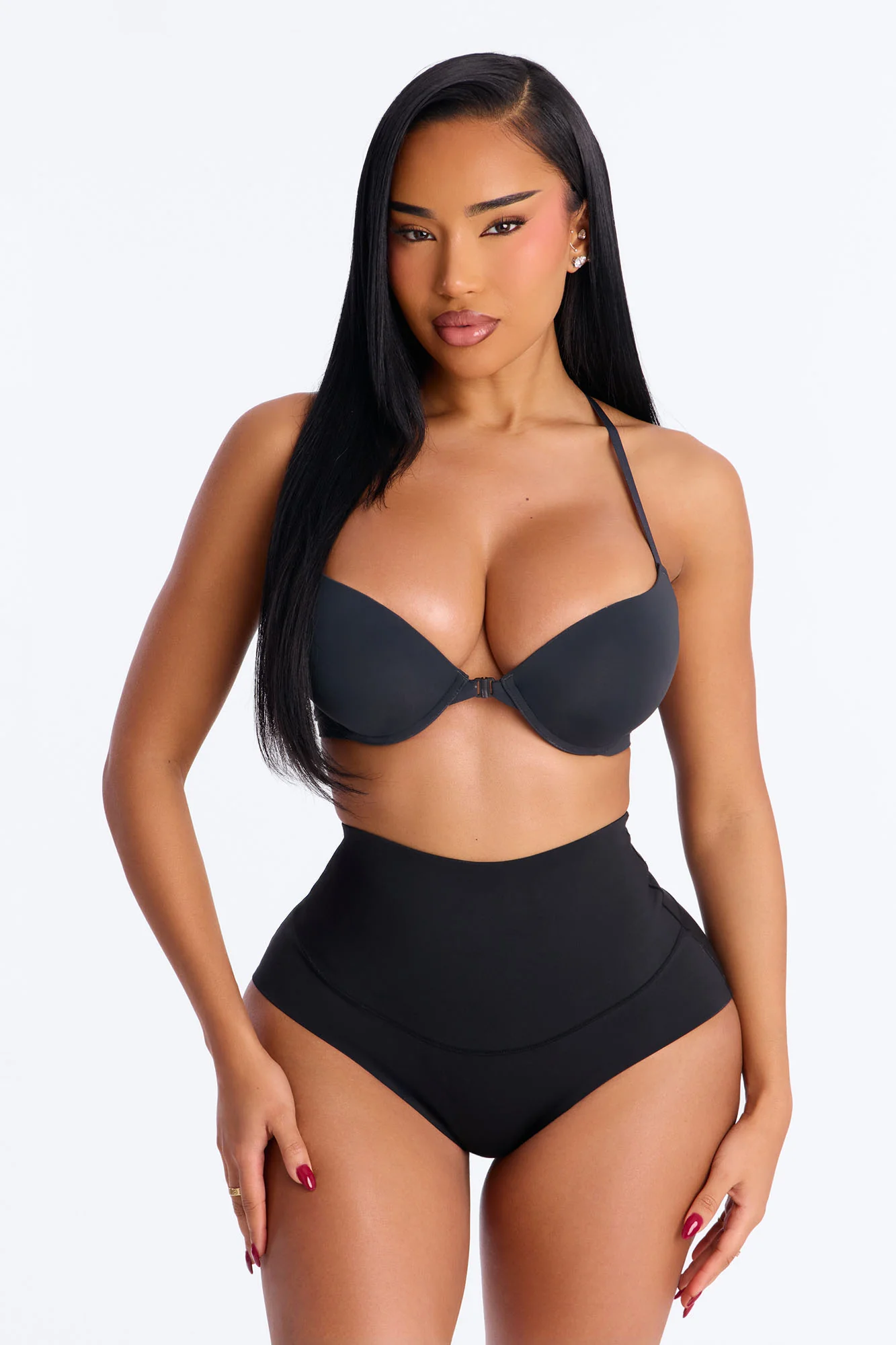 Mid Compression High Waist Shapewear Panty - Black - Image 2
