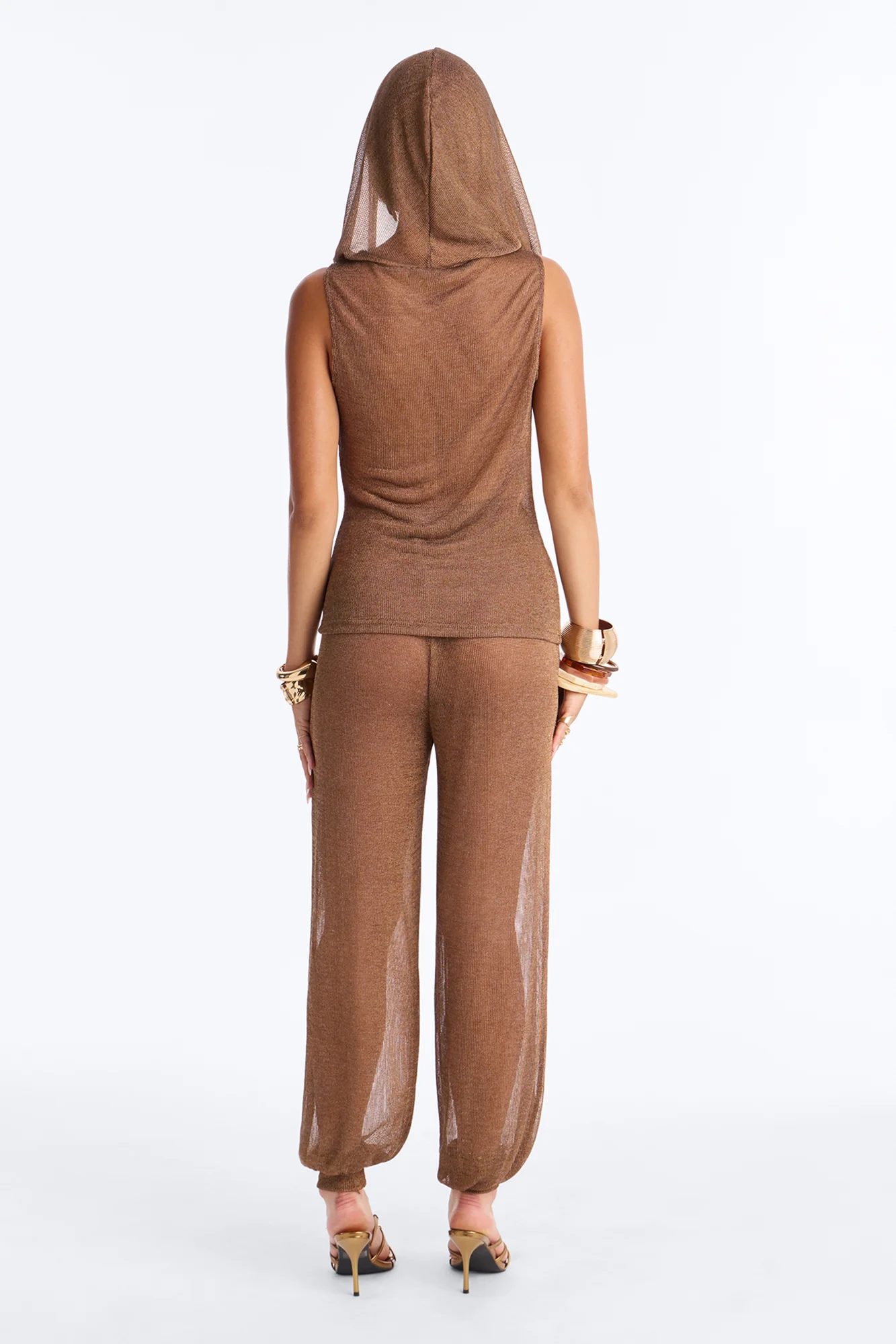Midnight Metallic Balloon Pant Set - Bronze - Image 4