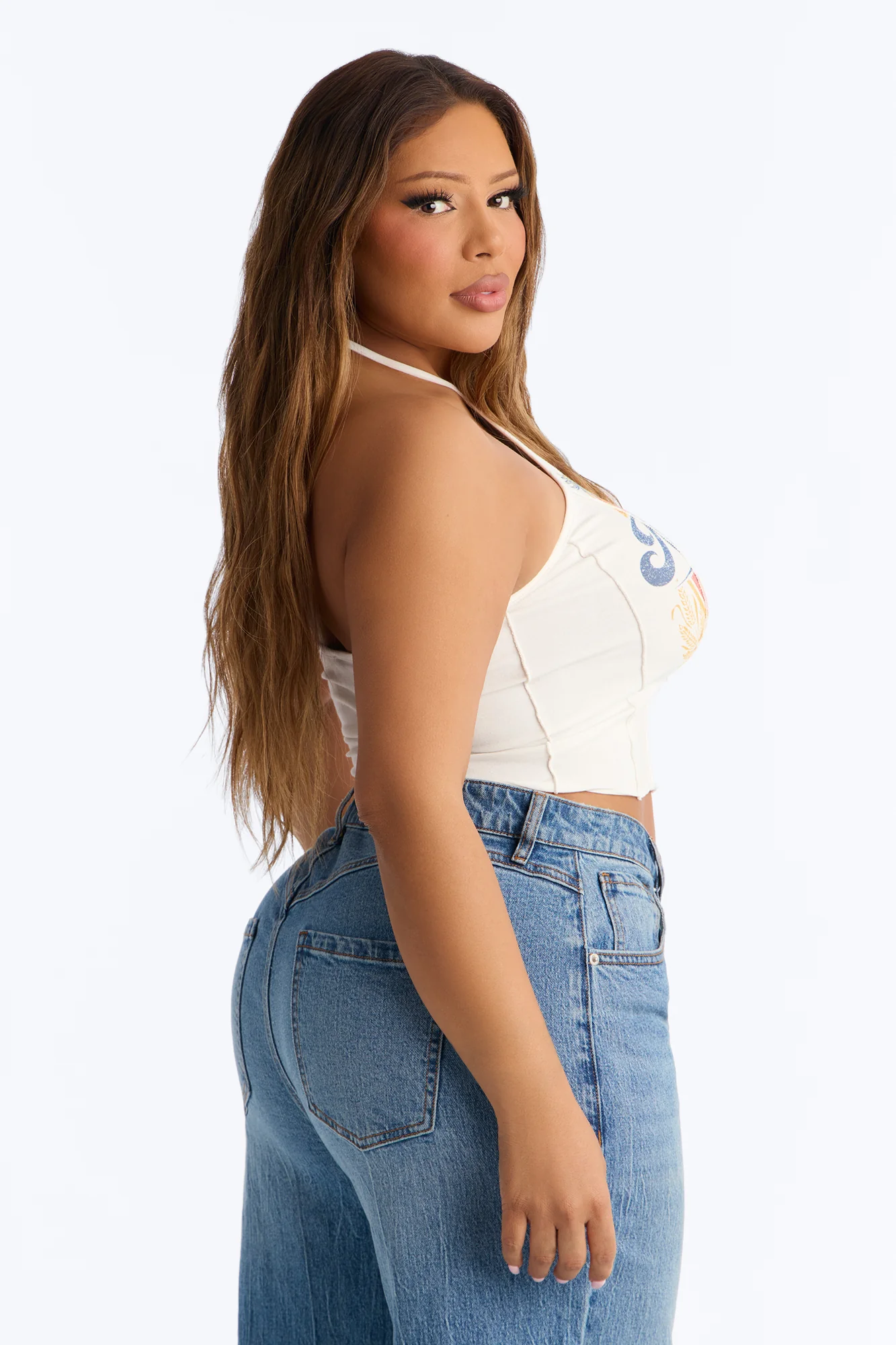 Midwest Cropped Halter Top - White - Image 8