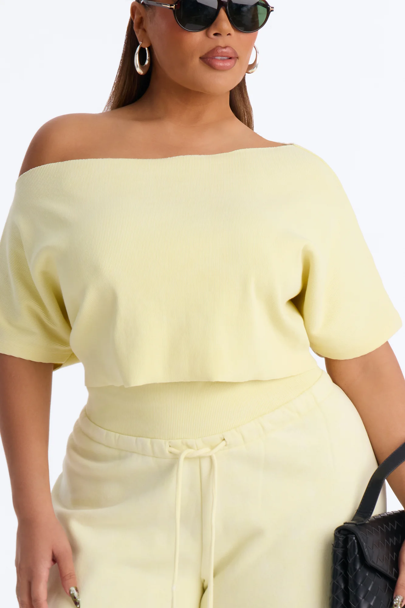 Mila Off Shoulder Top And Sweatpant Set - Yellow - Image 7