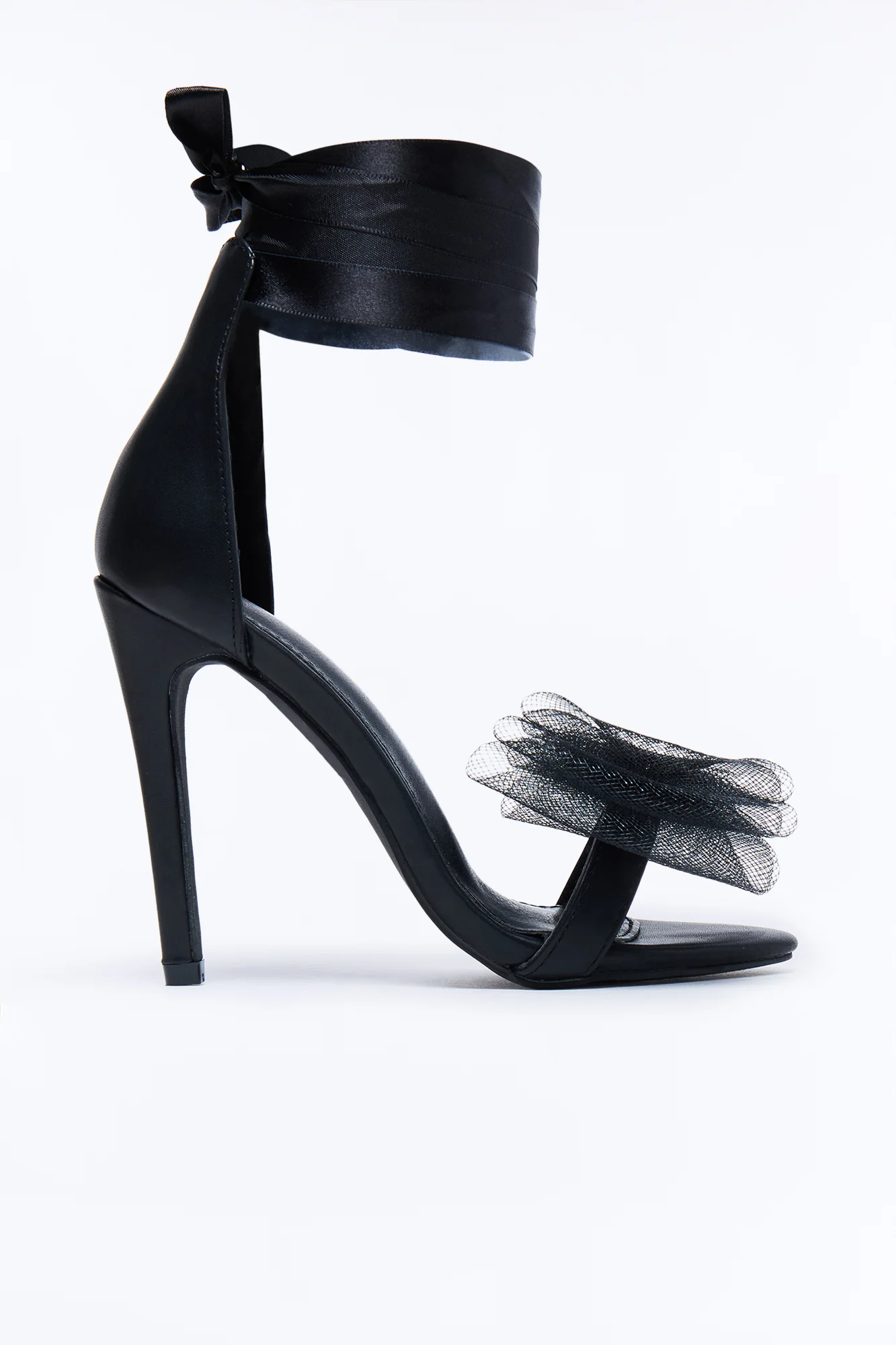 Milady Bow Wrap Up Heels - Black - Image 3