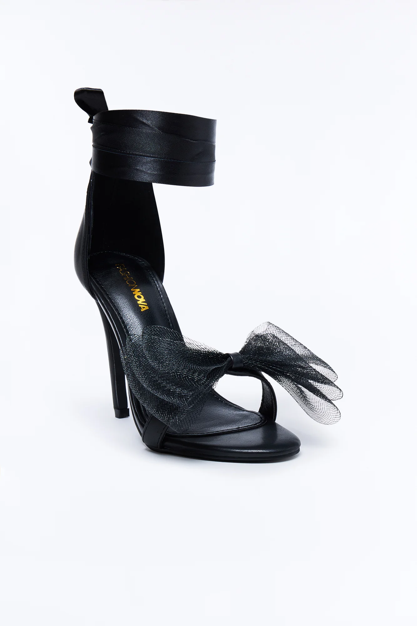 Milady Bow Wrap Up Heels - Black - Image 4