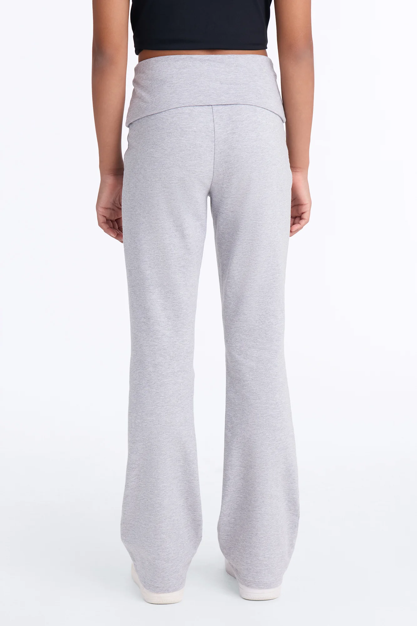 Mini Adriana Foldover Flare Pant - Heather Grey - Image 4