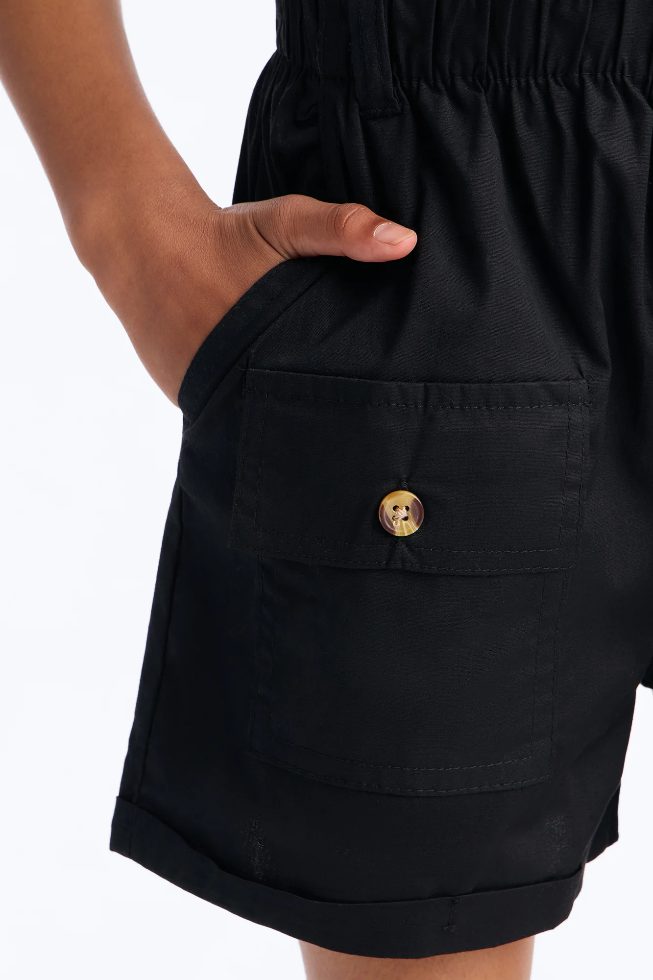 Mini Alexis Poplin Short - Black - Image 3