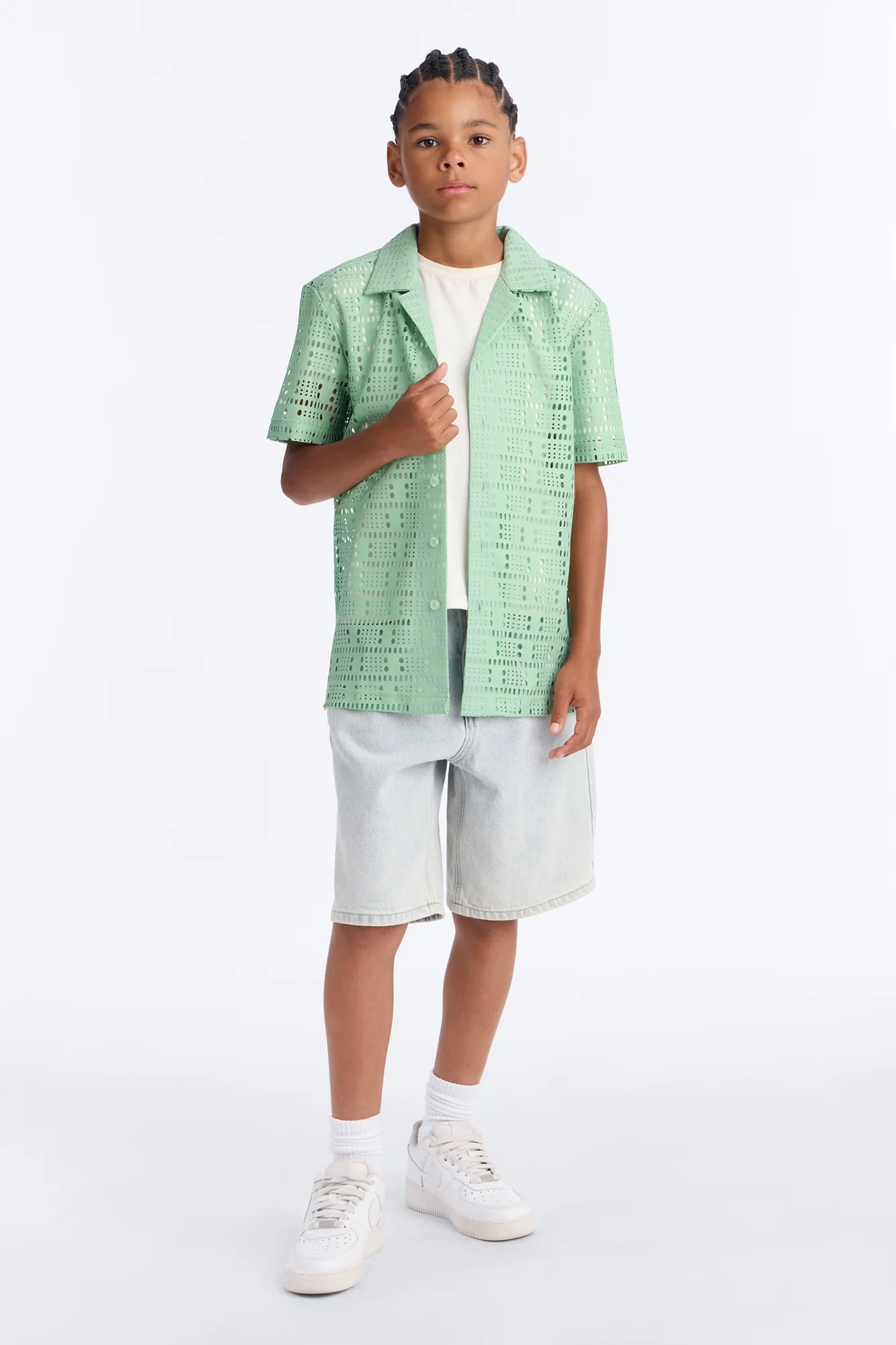 Mini All Along Button Down Shirt - Sage - Image 2