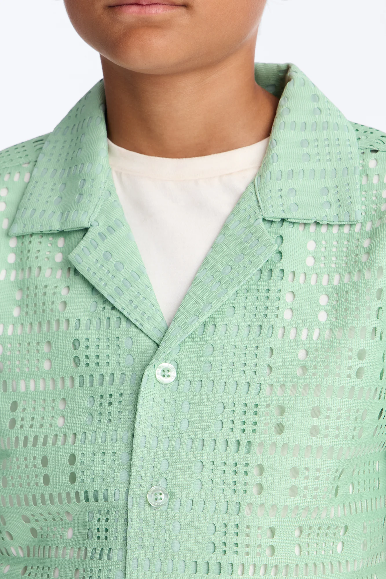 Mini All Along Button Down Shirt - Sage - Image 3