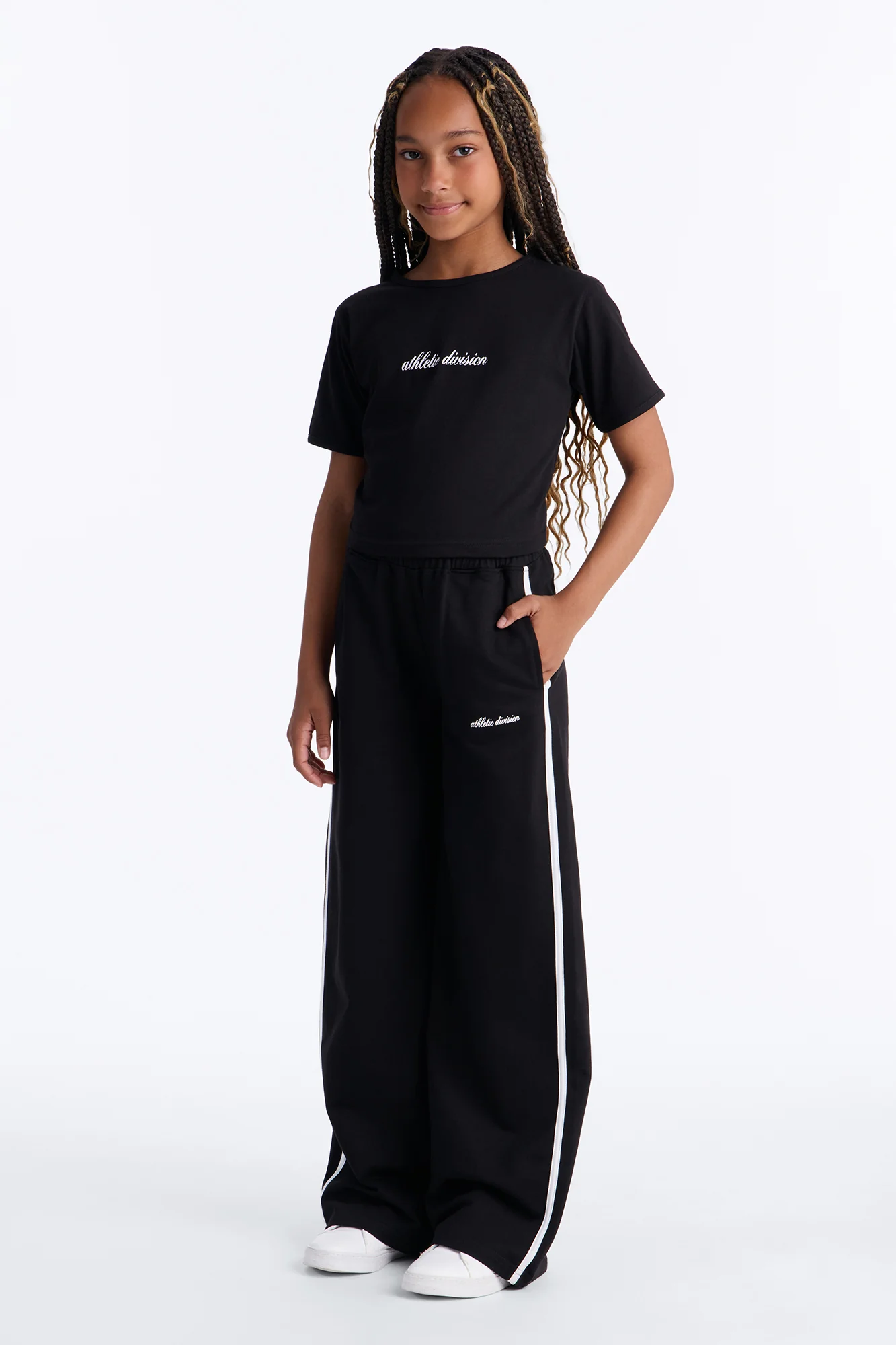 Mini Athletic Division Pant Set - Black