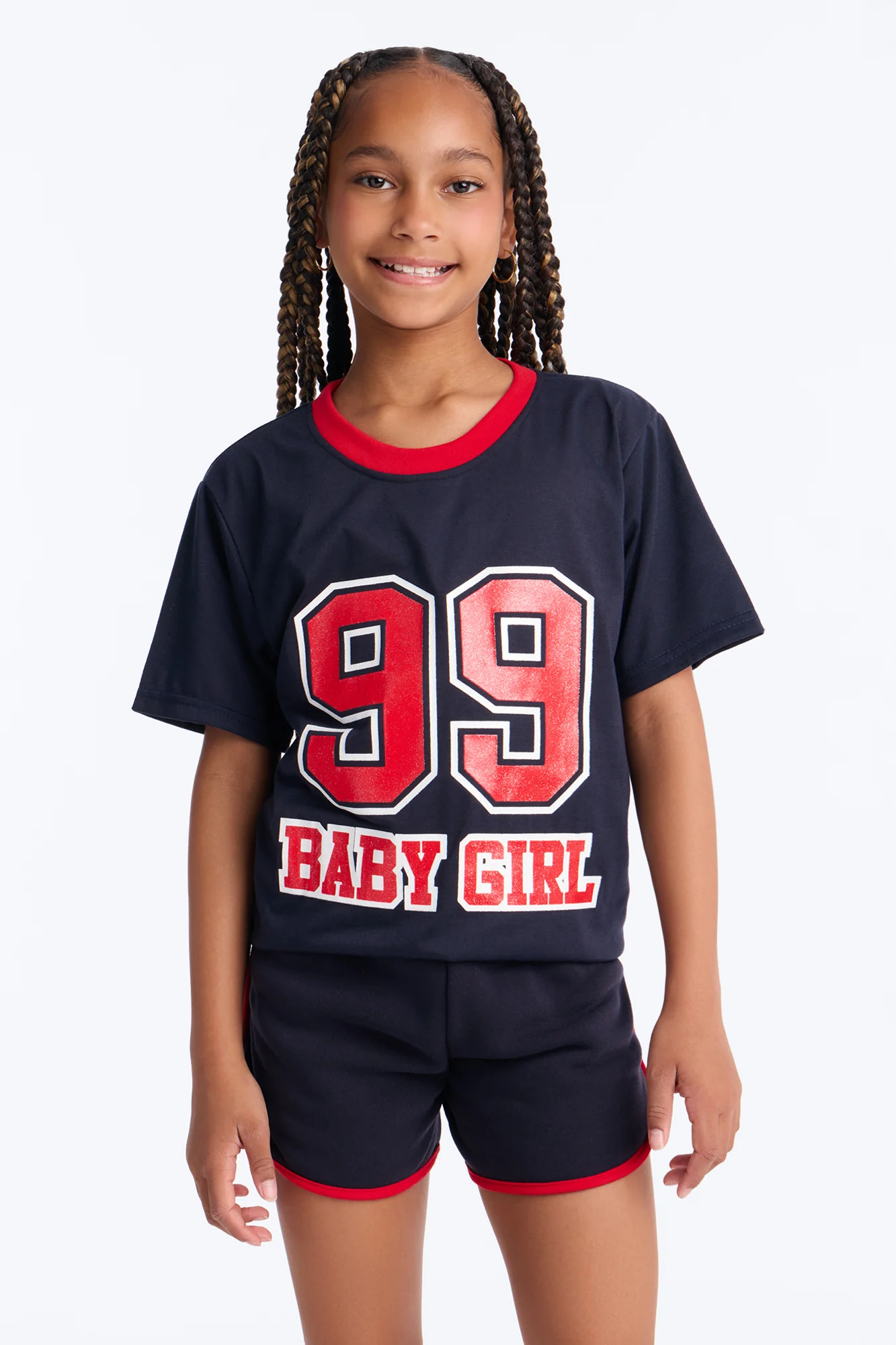 Mini Baby Girl 99 Short Set - Navy - Image 2