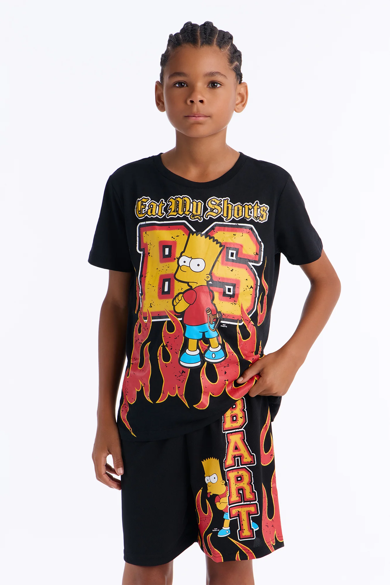 Mini Bart Simpson Eat My Shorts Short Set - Black - Image 2
