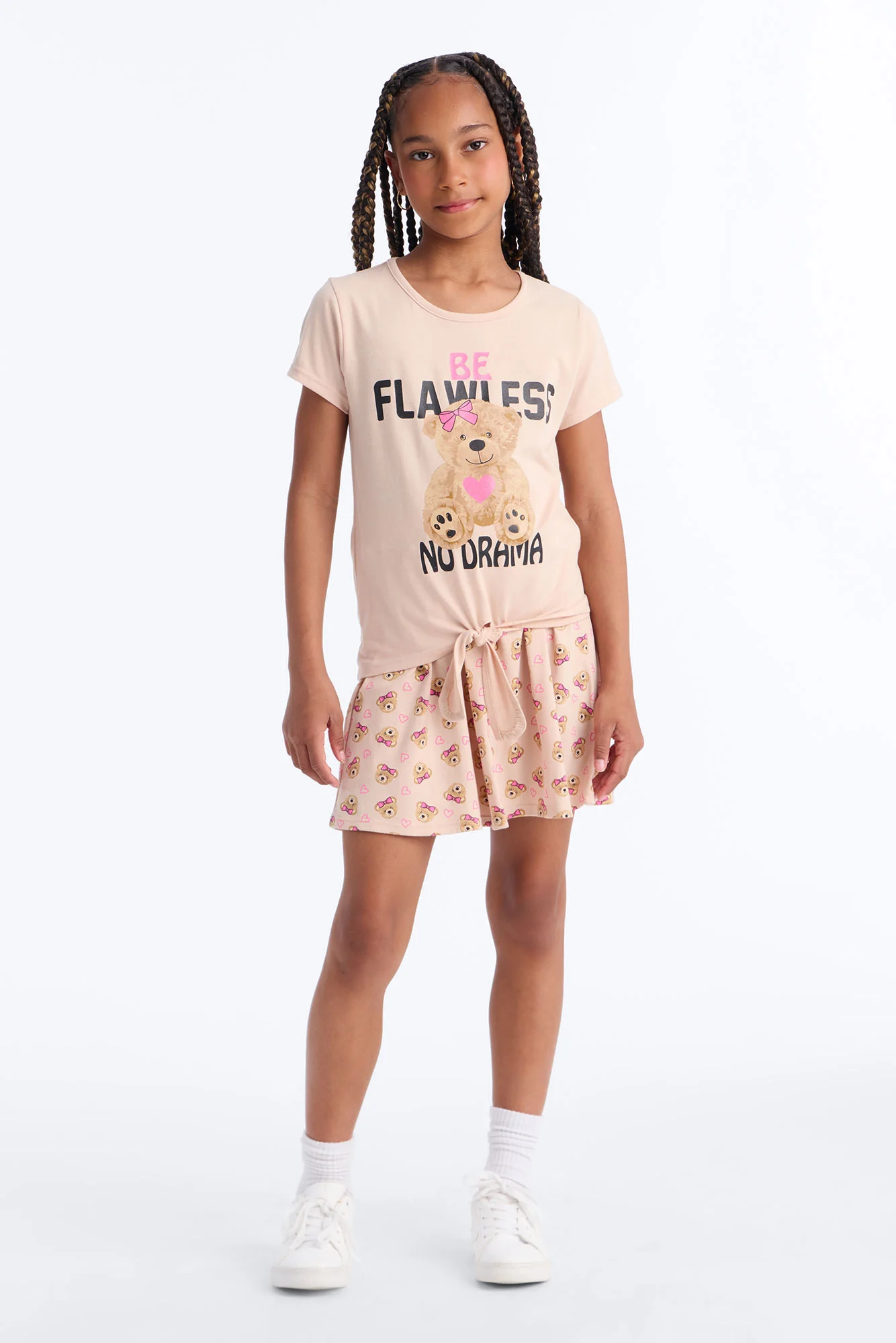 Mini Be Flawless No Drama Skort Set - Mocha/combo - Image 2