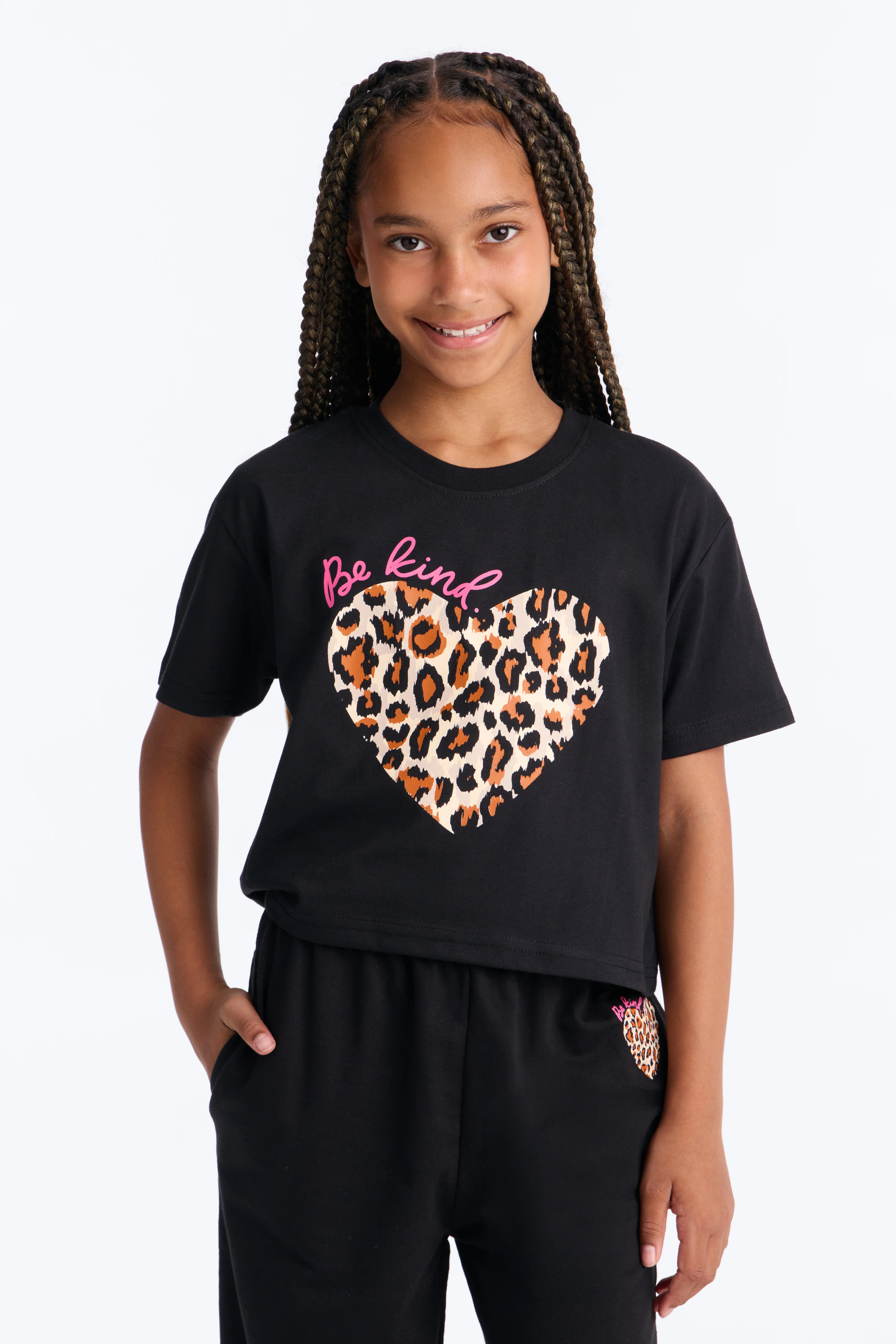Mini Be Kind Wide Leg Pant Set - Black - Image 2