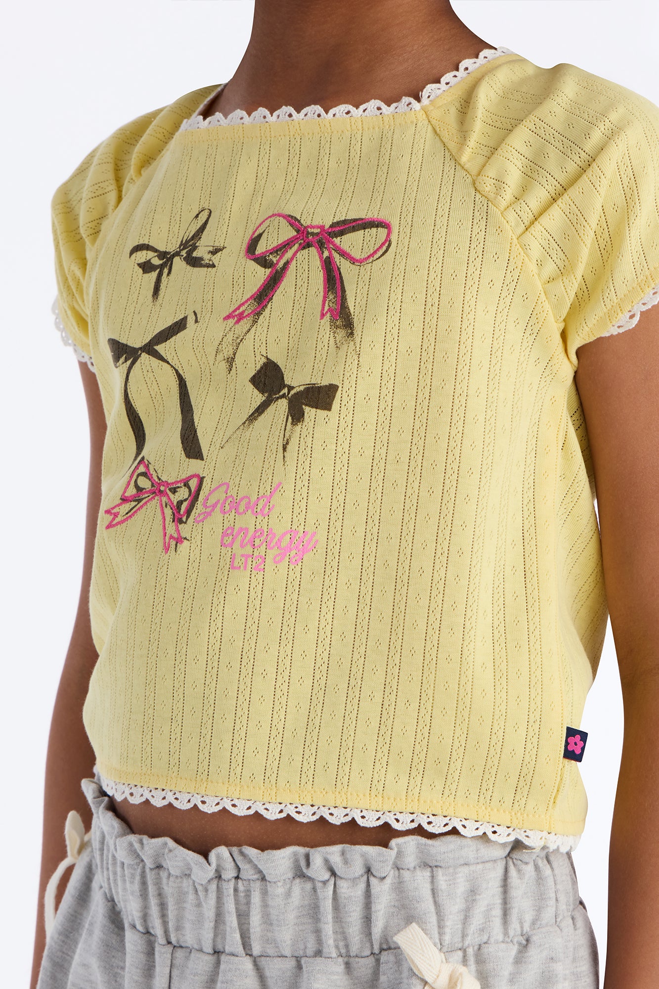Mini Believer In Bows Wide Leg Pant Set - Yellow/combo - Image 3