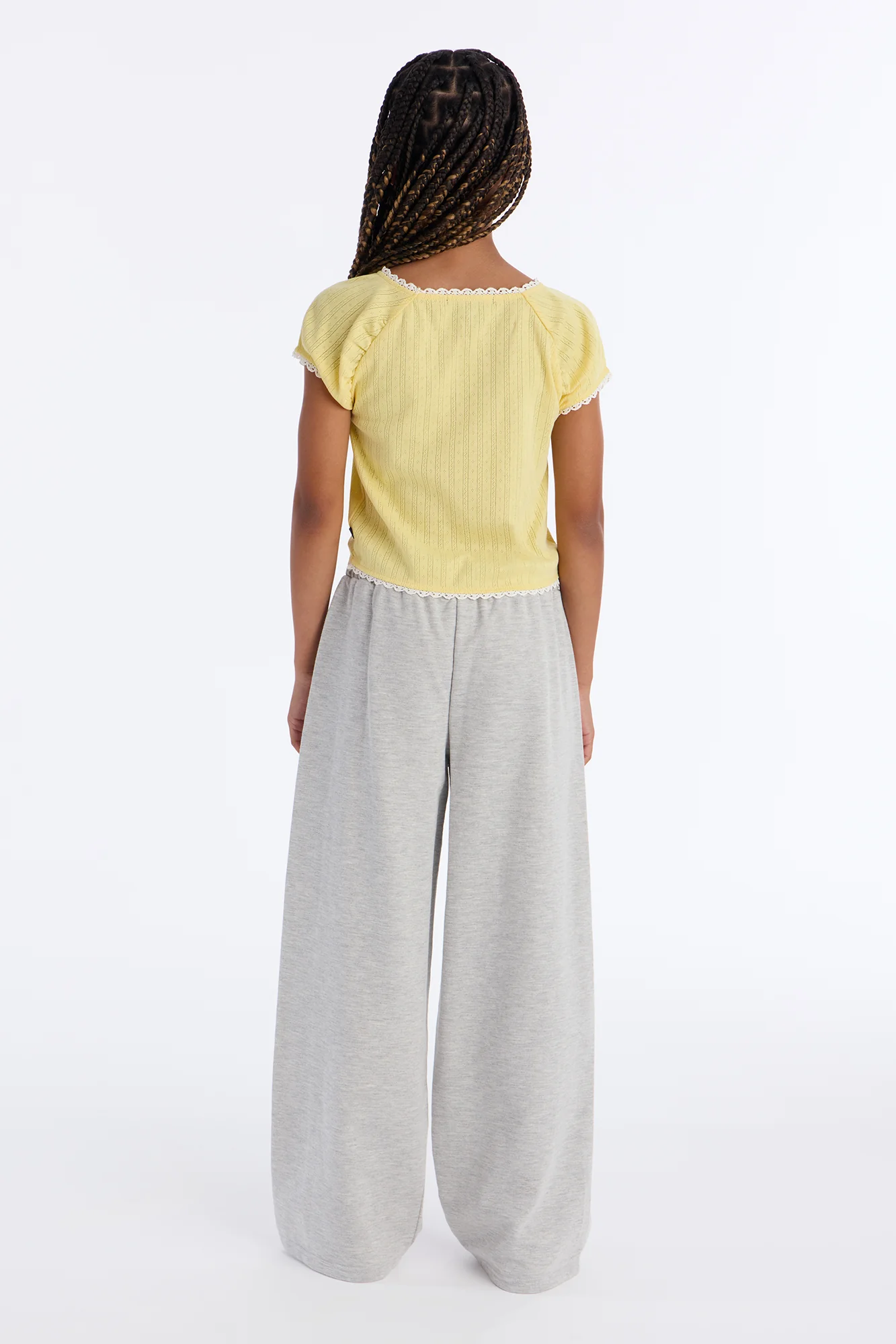 Mini Believer In Bows Wide Leg Pant Set - Yellow/combo - Image 4