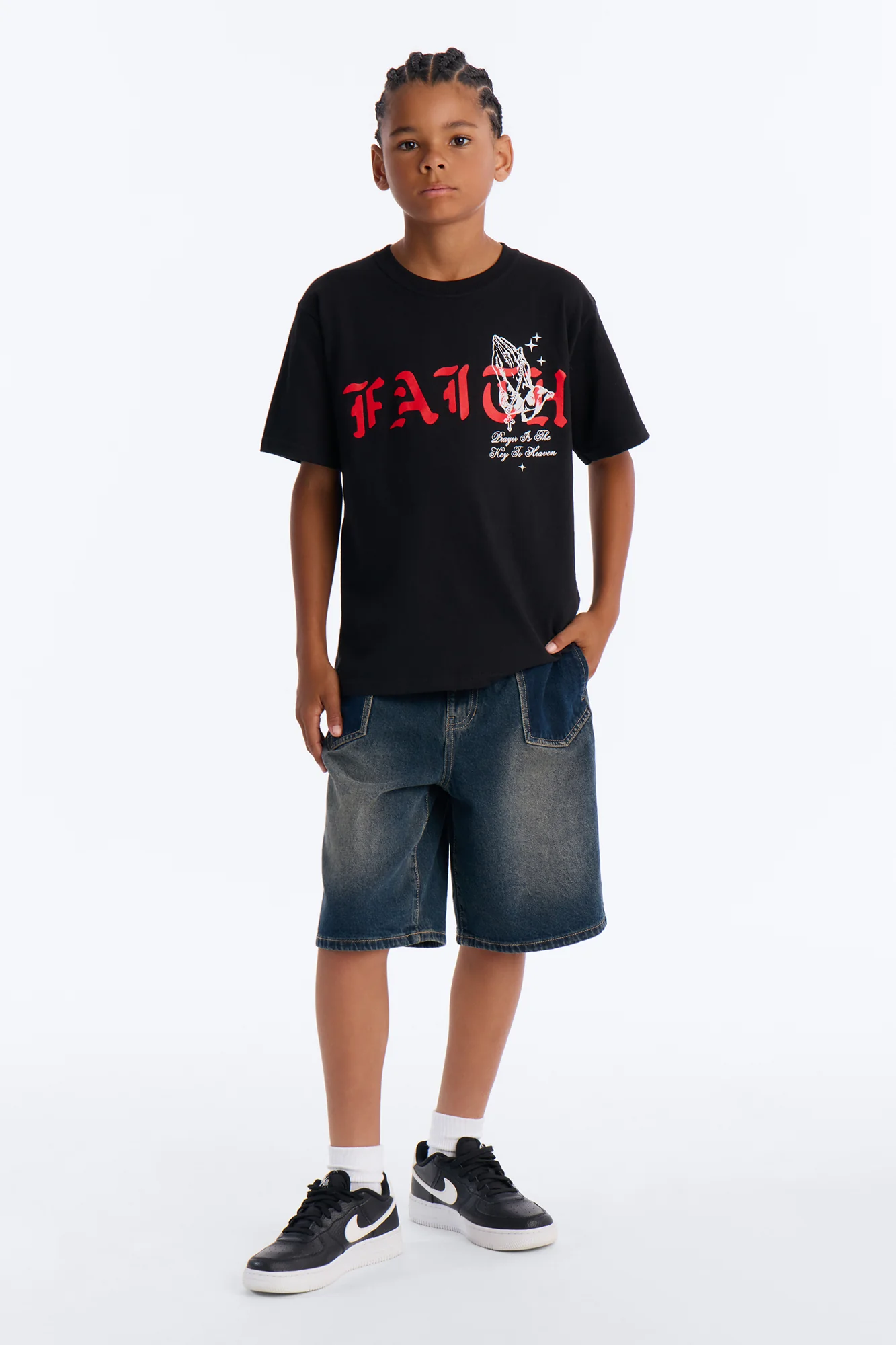 Mini Blessed With Faith Short Sleeve Tee - Black - Image 3