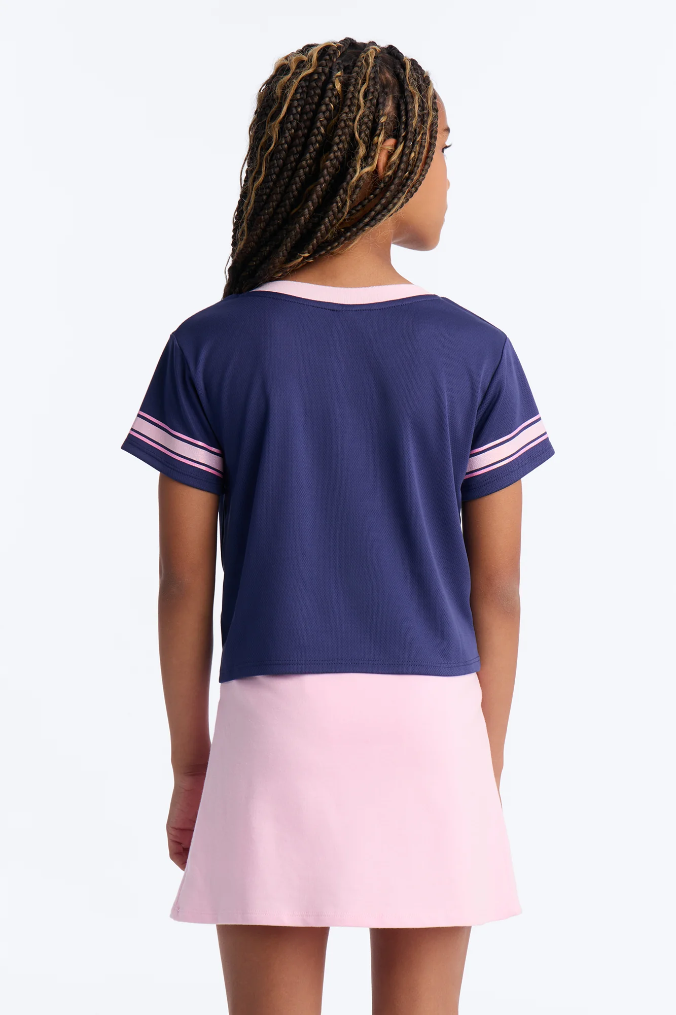 Mini Born To Win Pleated Skirt Set - Navy/combo - Image 4