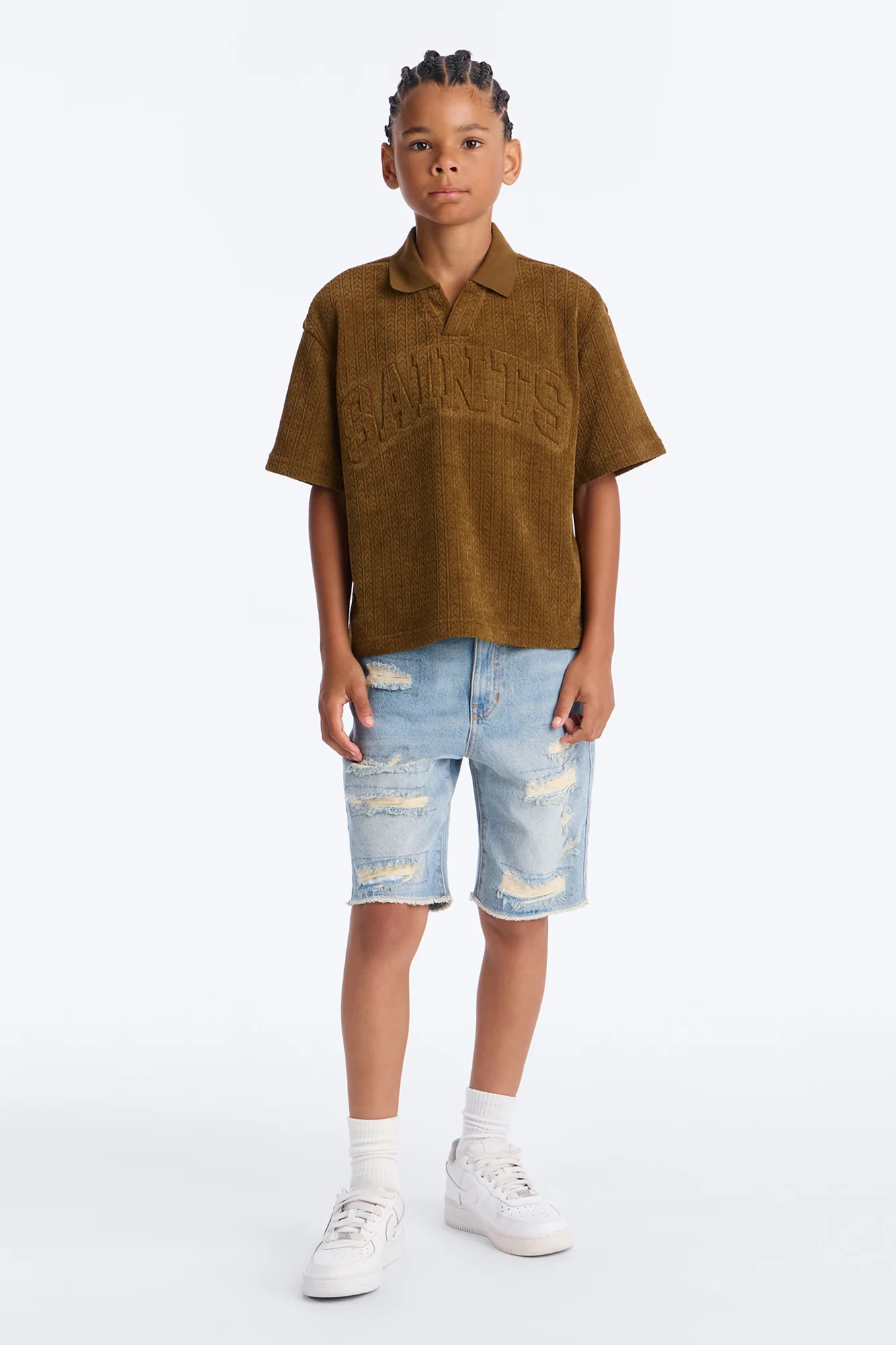 Mini Boxy Lexington Saints Johnny Collar Polo - Brown
