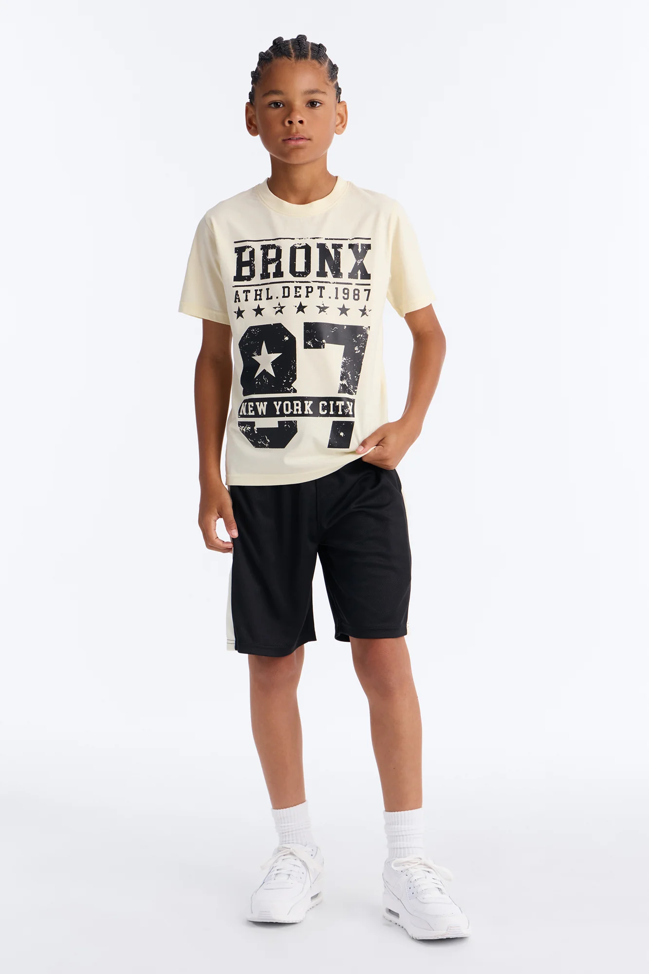 Mini Bronx 87 Mesh Short Set - White/Black