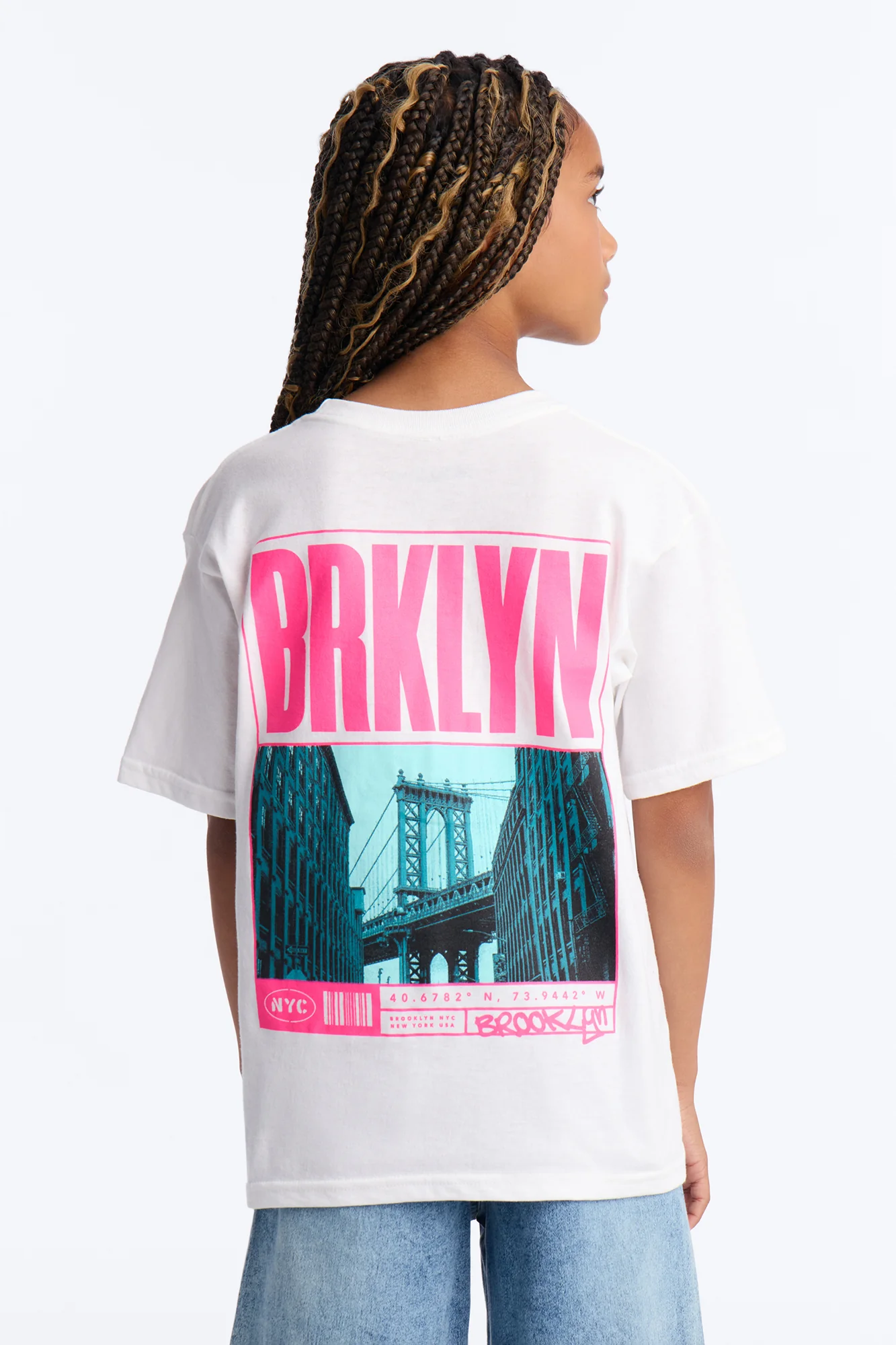 Mini Brooklyn Front And Back Graphic Tee - White