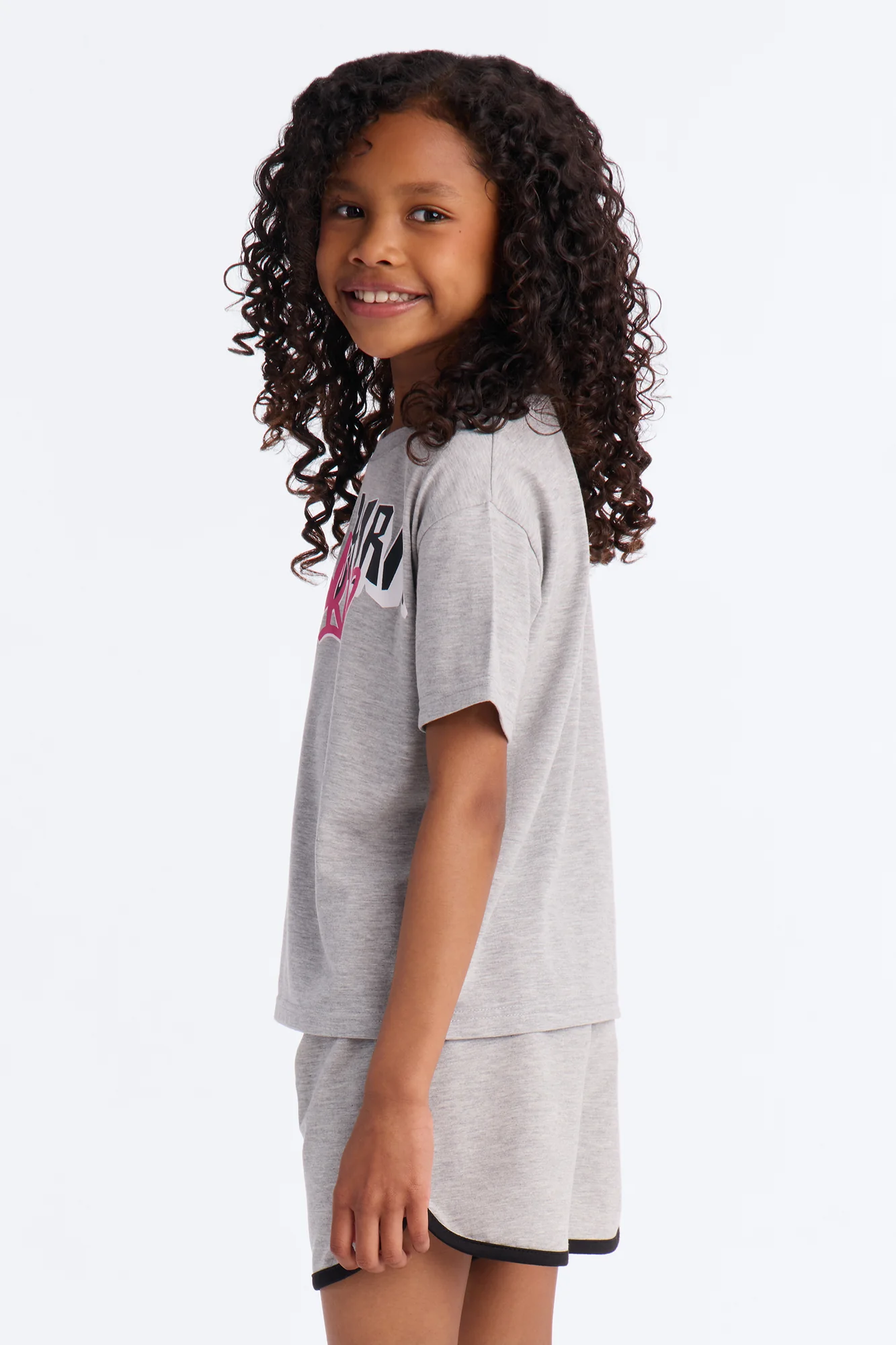 Mini Brooklyn Things Short Set - Heather Grey - Image 4