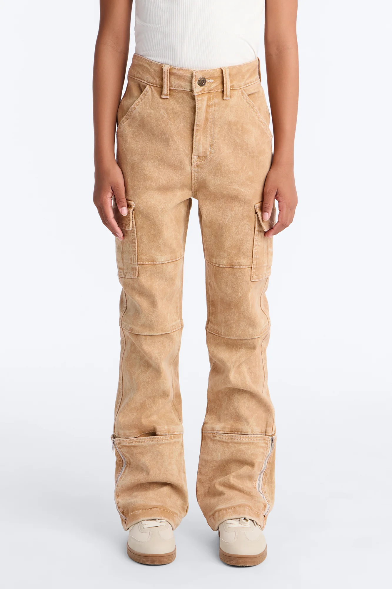 Mini Camden Cargo Utility Jeans - Tan - Image 2