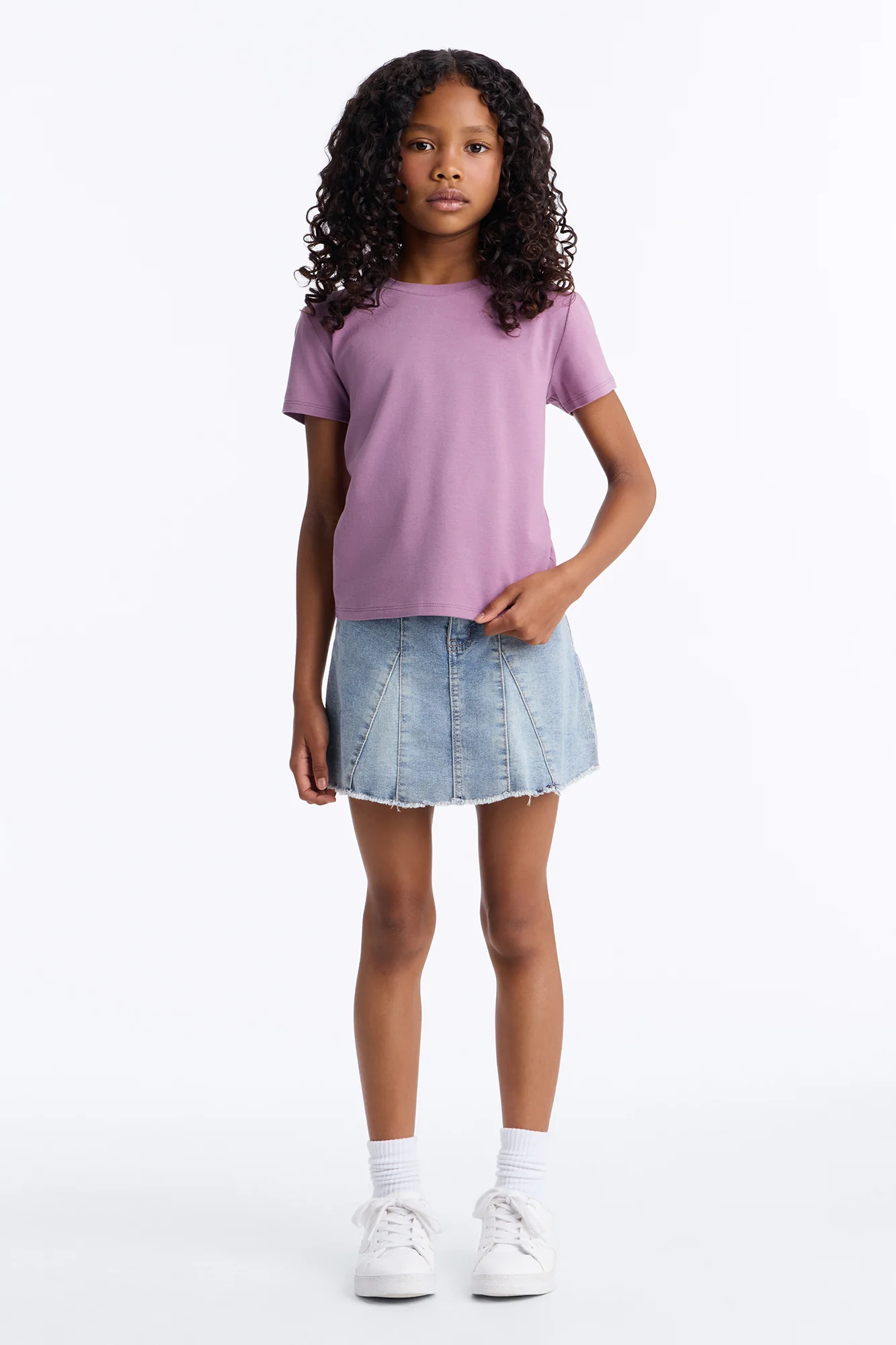 Mini Camilla Classic Fit Crew Neck Tee - Plum - Image 2