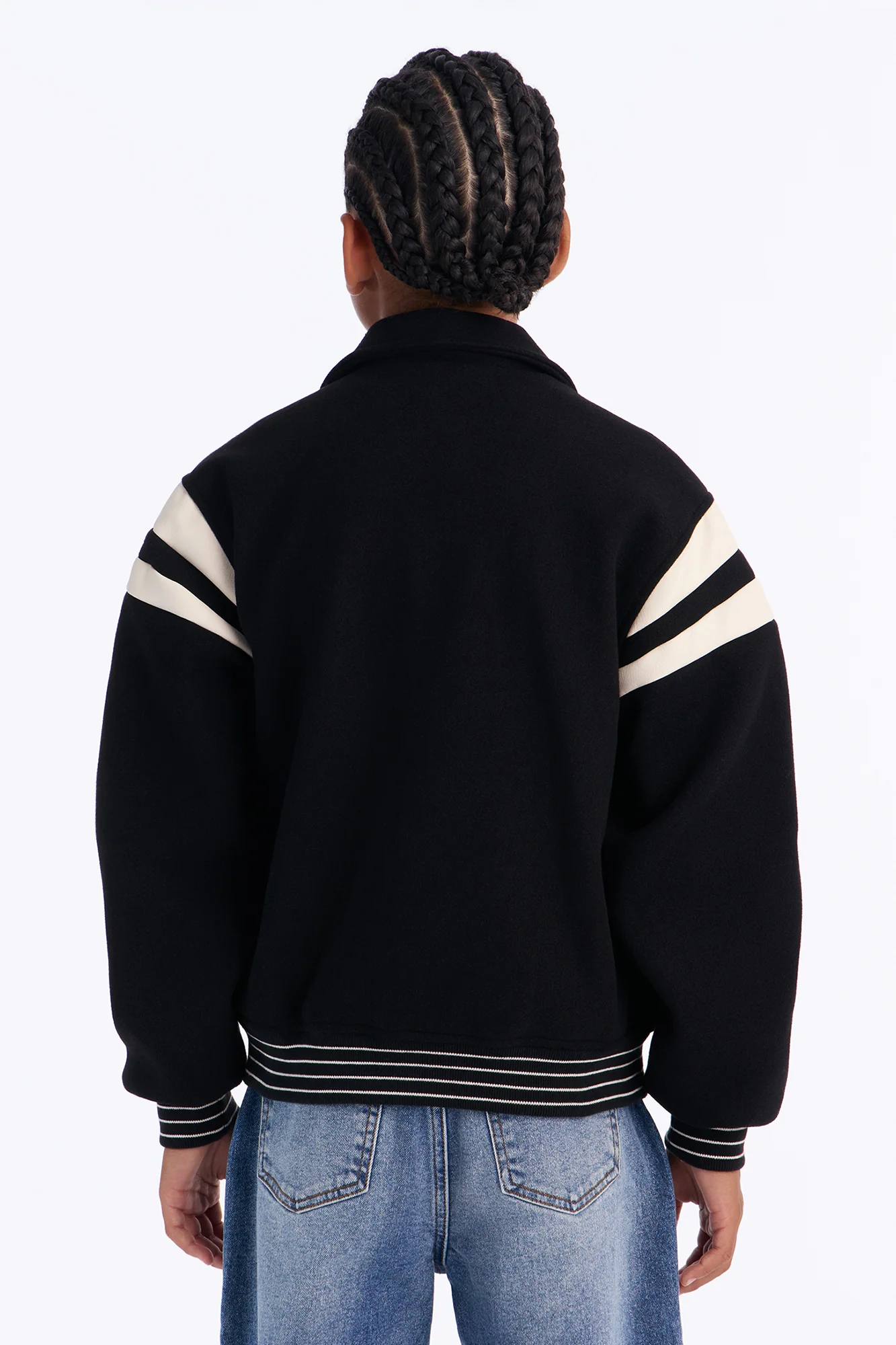 Mini Classic Old School Varsity Jacket - Black - Image 3
