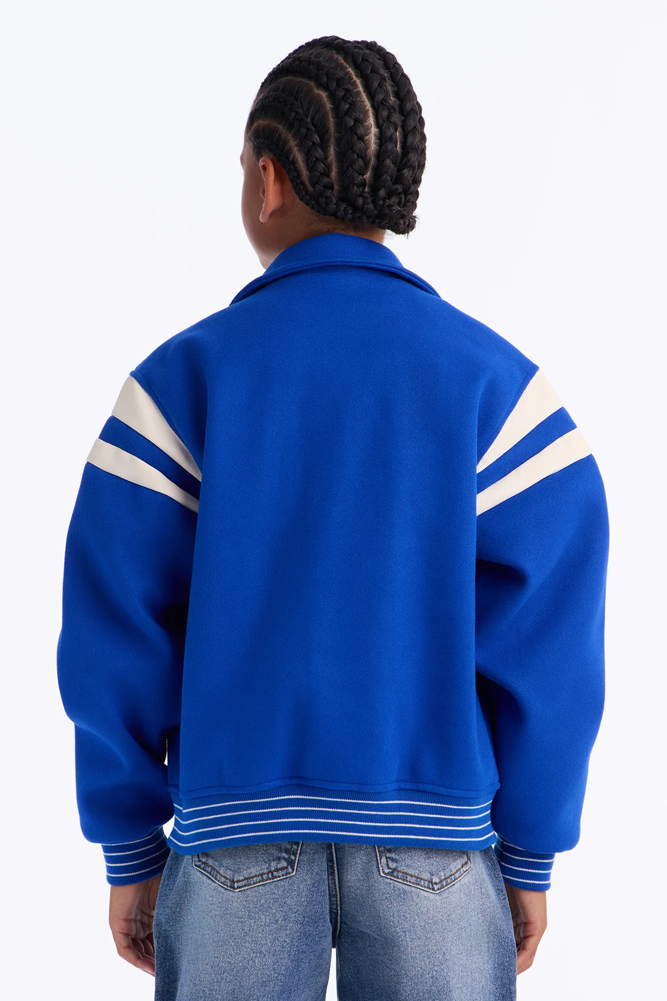 Mini Classic Old School Varsity Jacket - Blue - Image 3