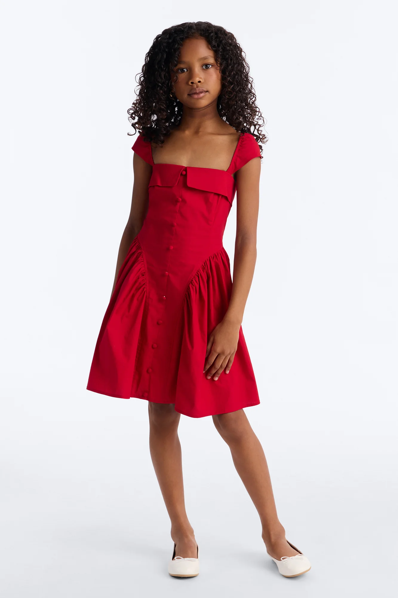 Mini Cleodora Poplin Mini Dress - Red