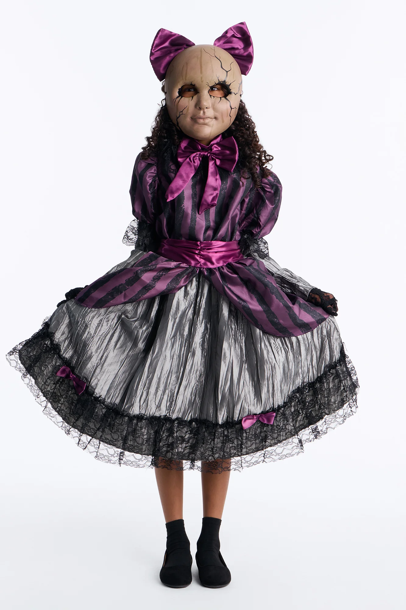 Mini Creepy Doll Costume - Purple/combo