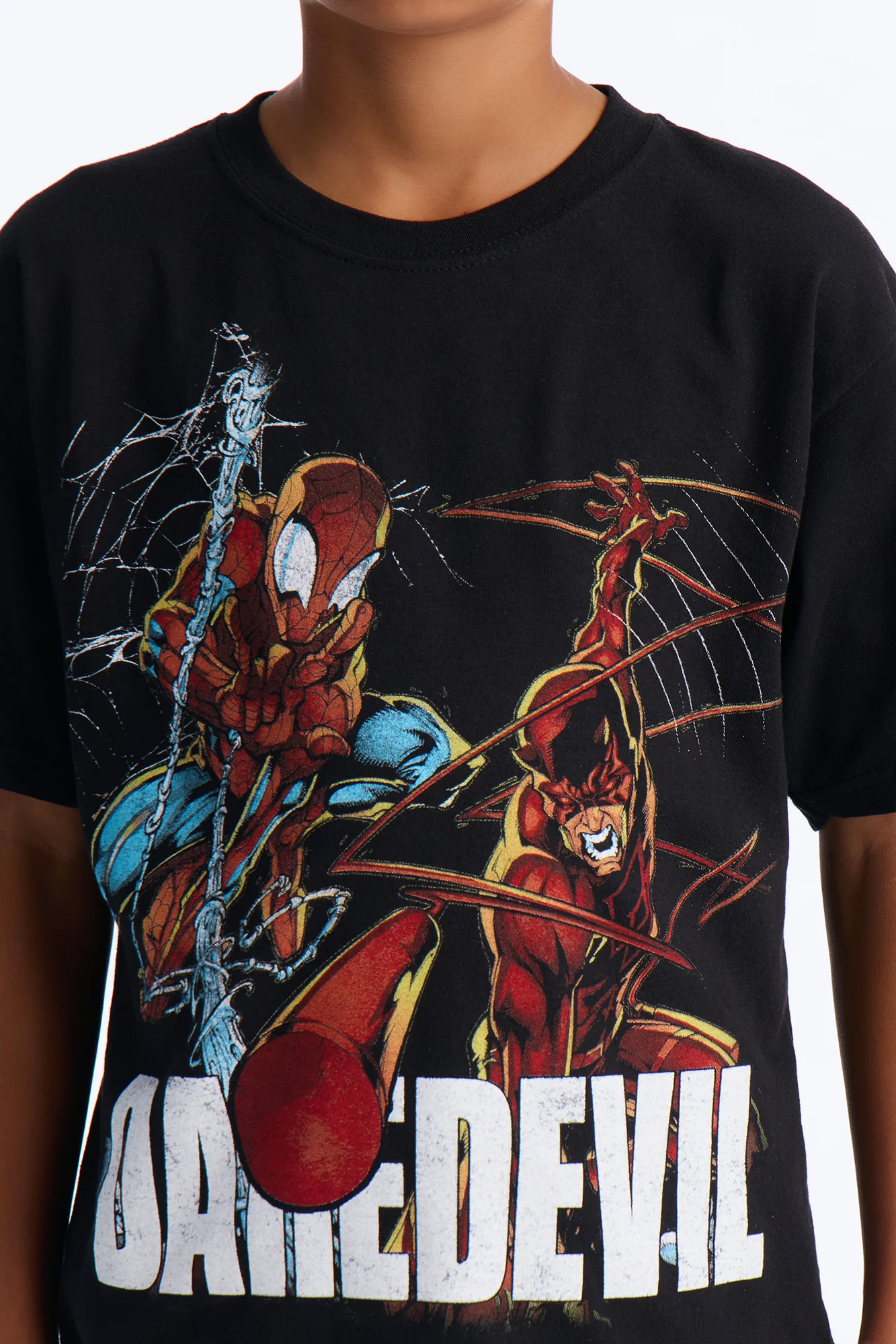 Mini Daredevil And Spiderman Boxy Short Sleeve Tee - Black - Image 3