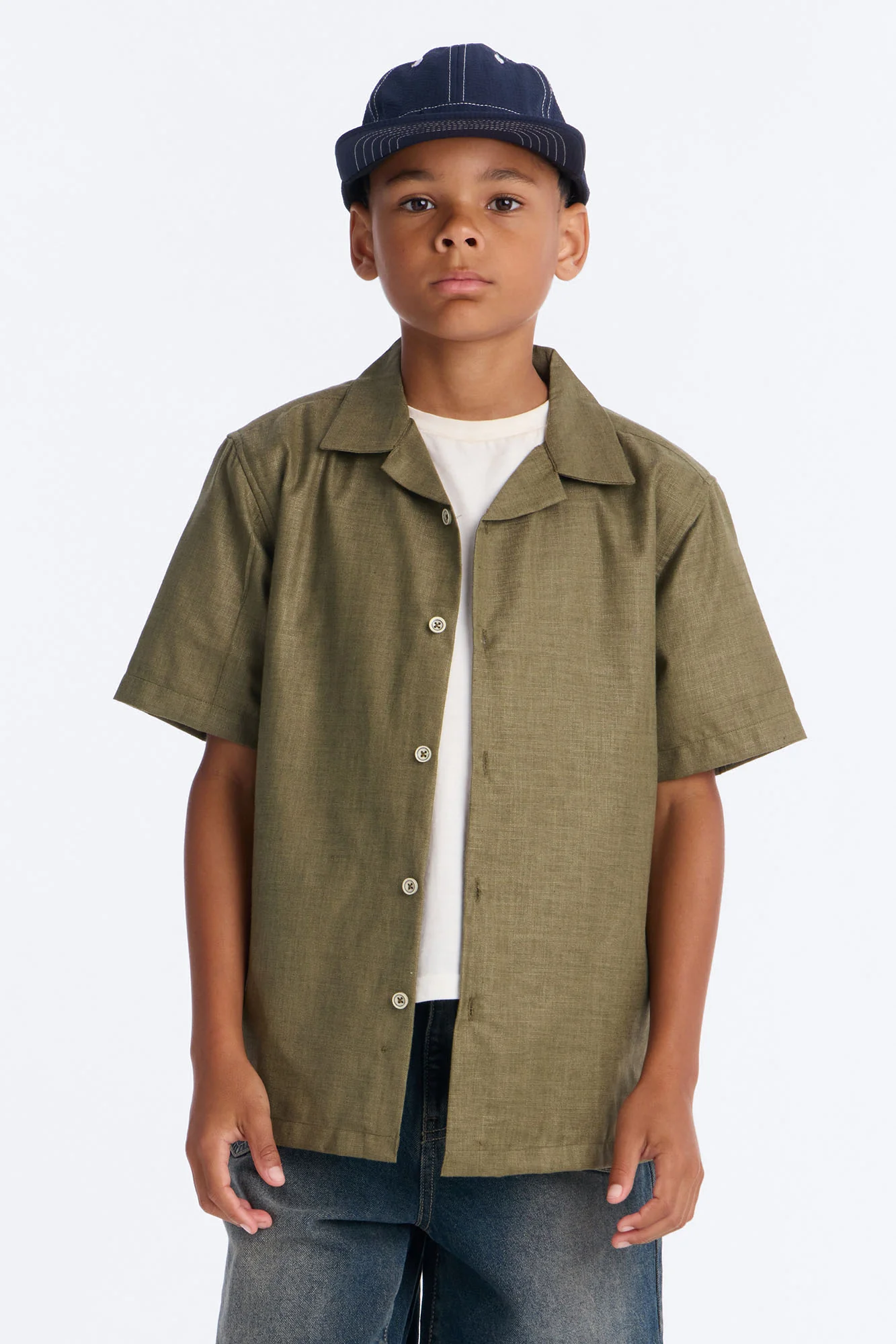 Mini Day After Day Button Down Shirt - Olive