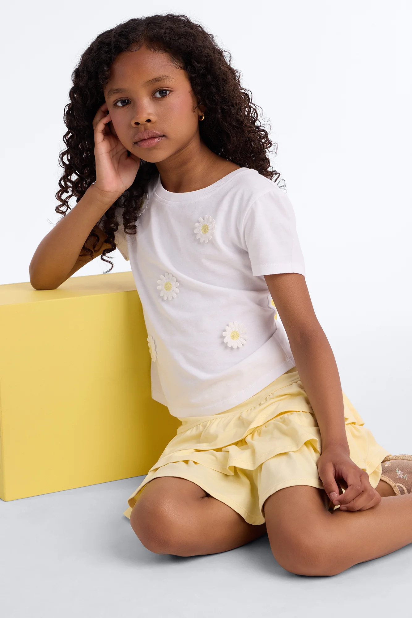 Mini Delightful Daisies Skirt Set - Yellow/combo - Image 4