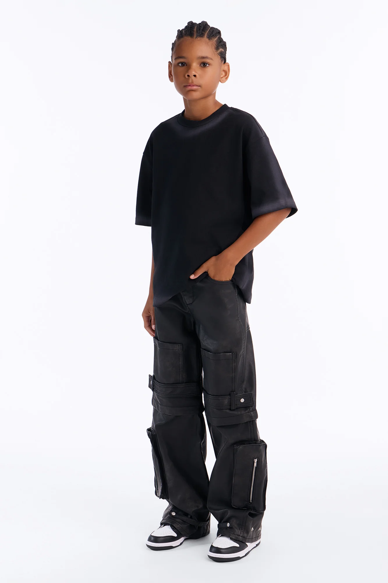 Mini Dirty Wash Heavyweight Boxy Tee - Black - Image 2
