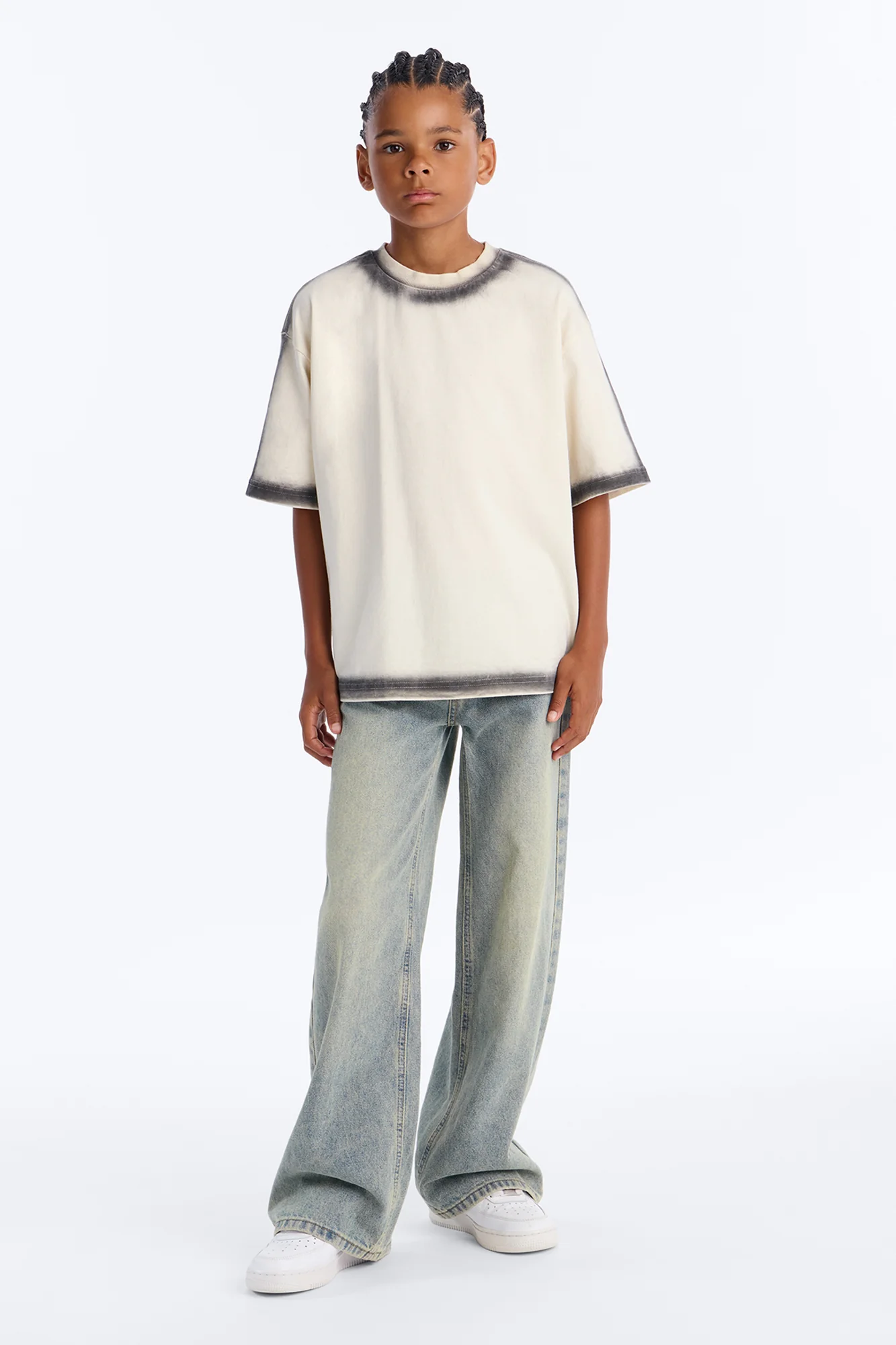 Mini Dirty Wash Heavyweight Boxy Tee - Off White - Image 2