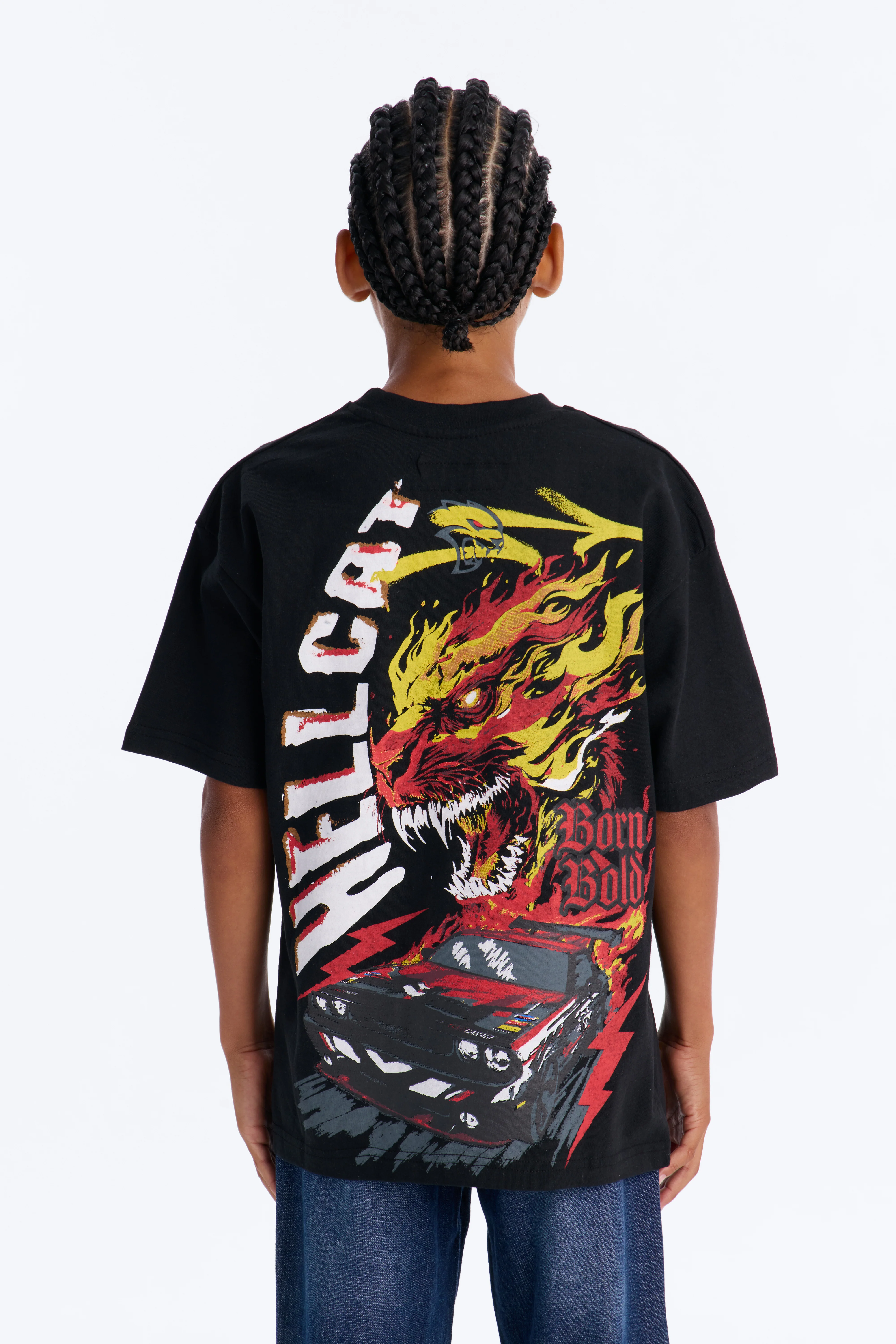 Mini Dodge Hellcat Born Bold Short Sleeve Tee - Black - Image 3