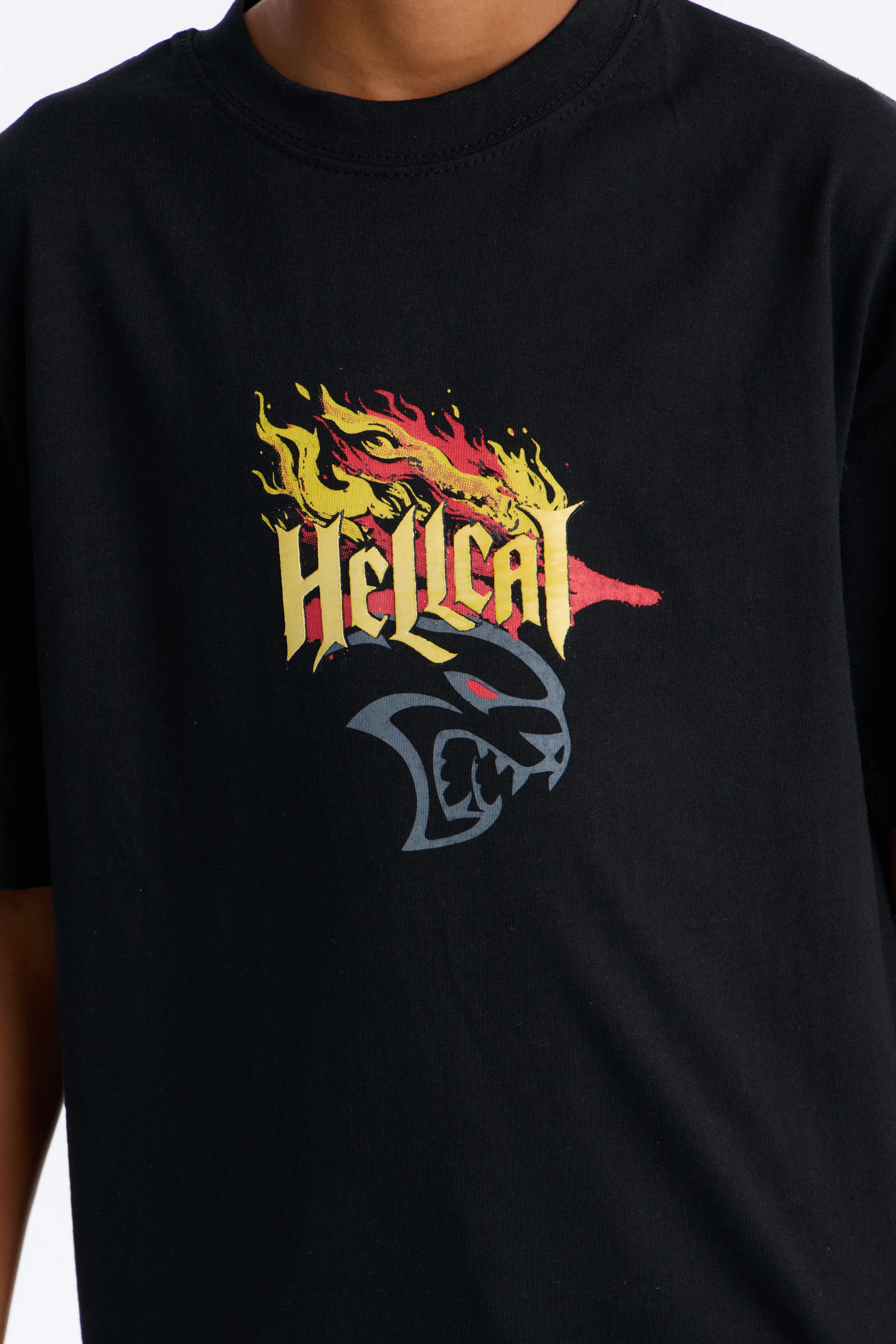 Mini Dodge Hellcat Born Bold Short Sleeve Tee - Black - Image 4