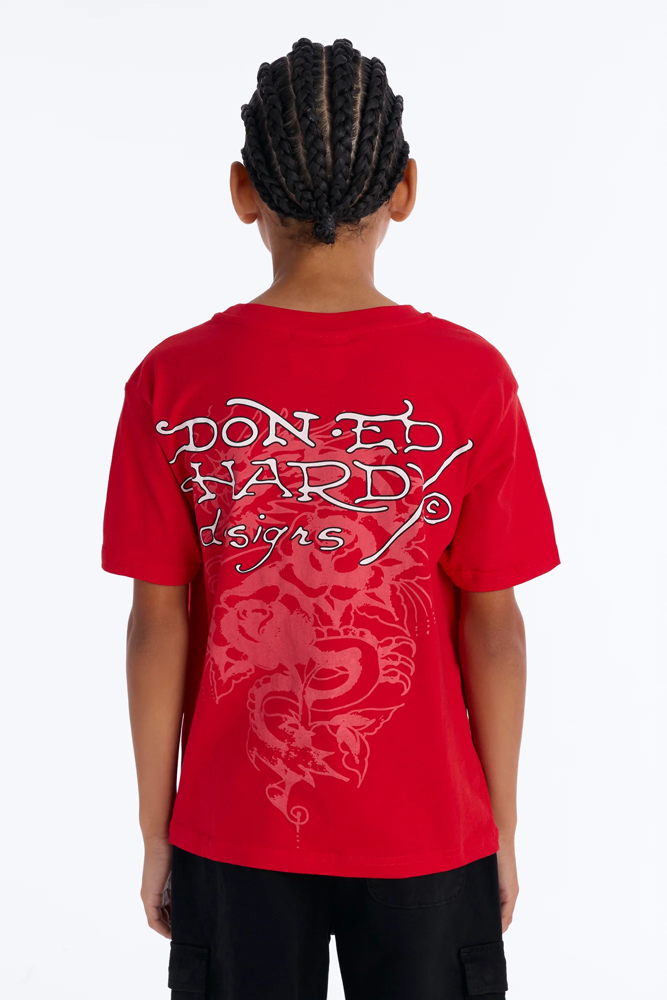 Mini Ed Hardy Daring Dragon Front/Back Short Sleeve Tee - Red