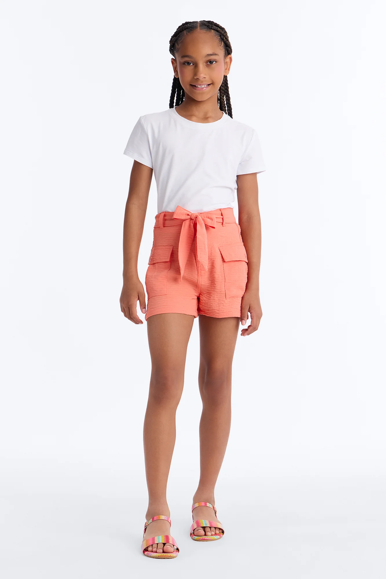 Mini Elena Cargo Shorts - Orange