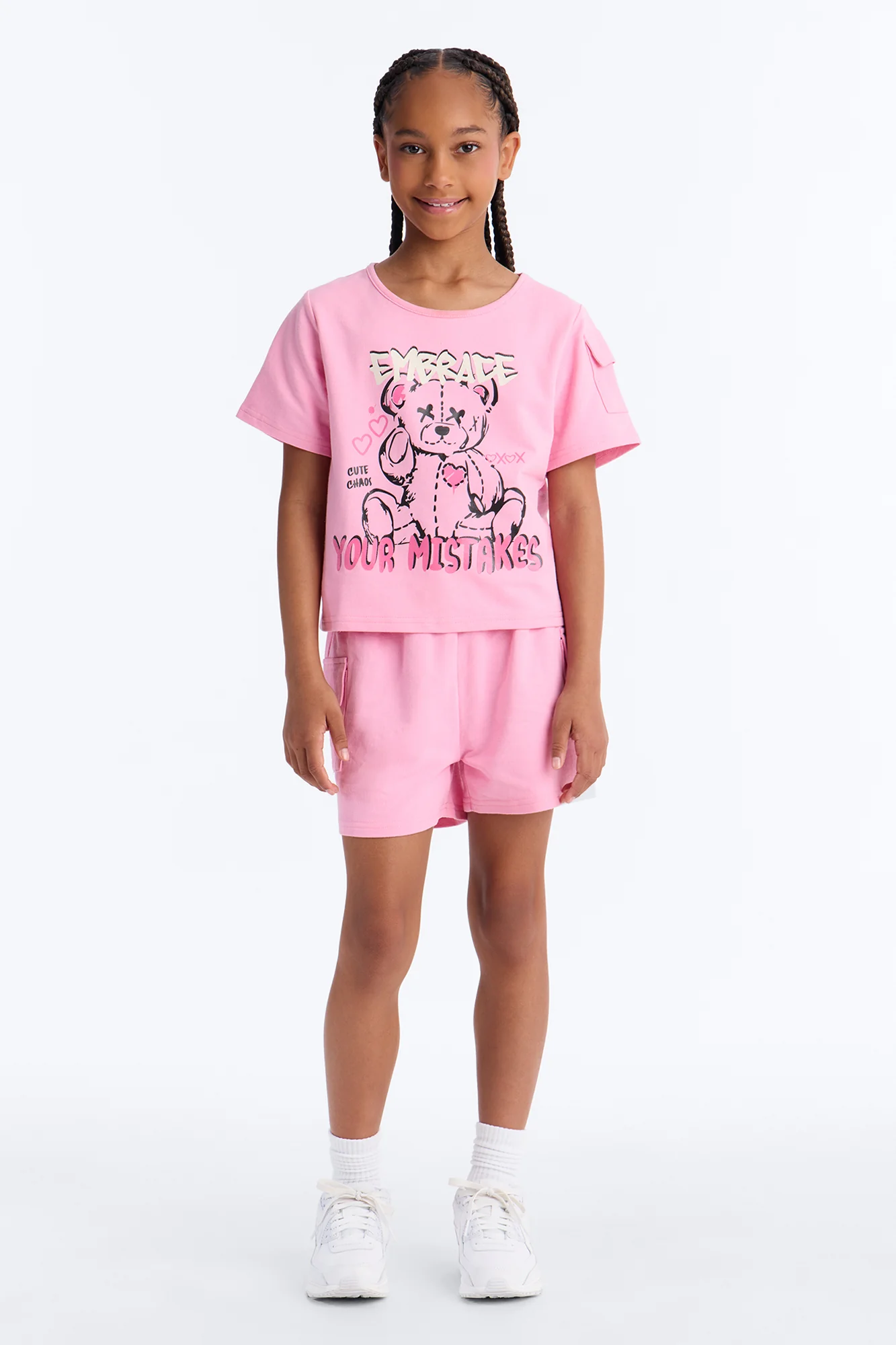Mini Embrace Your Mistakes Short Set - Pink