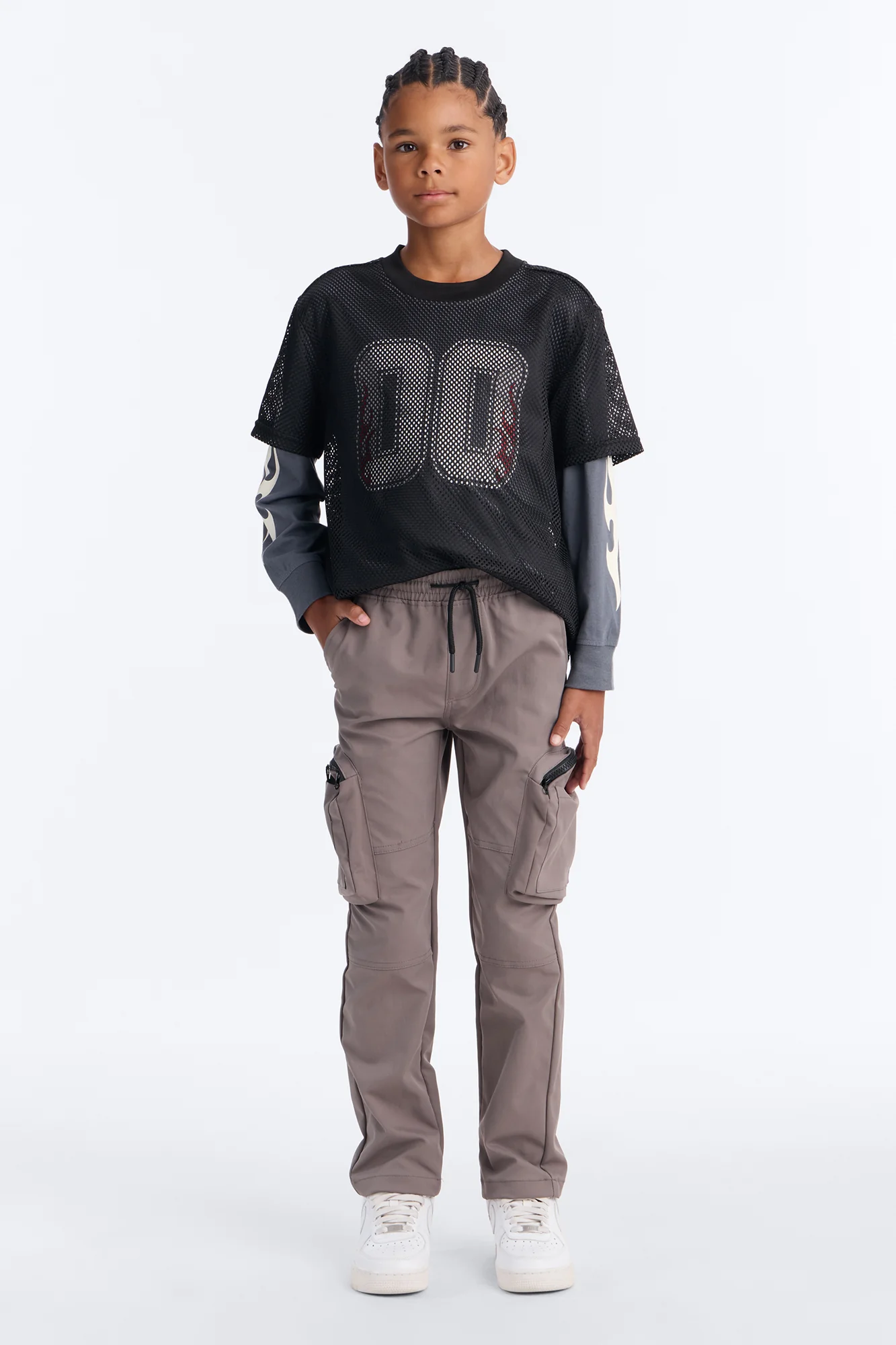Mini Finn Tech Twill Cargo Pants - Dark Grey - Image 2