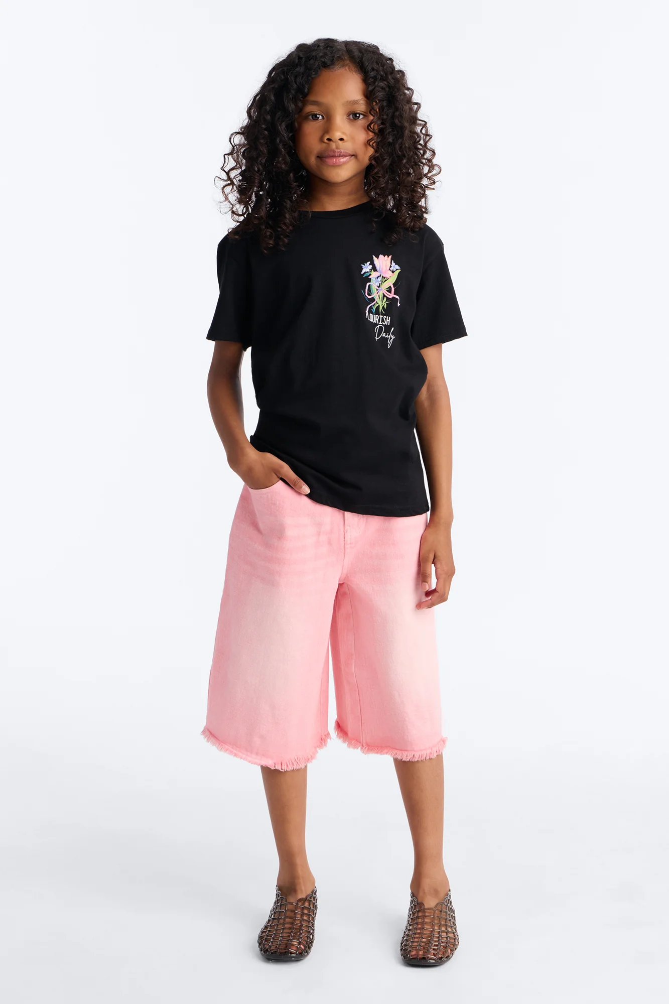 Mini Flourish Short Sleeve Tee - Black - Image 2