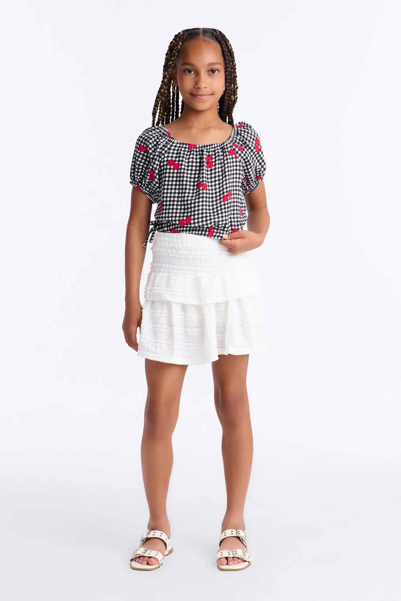 Mini Go For It Ruffle Skort - White