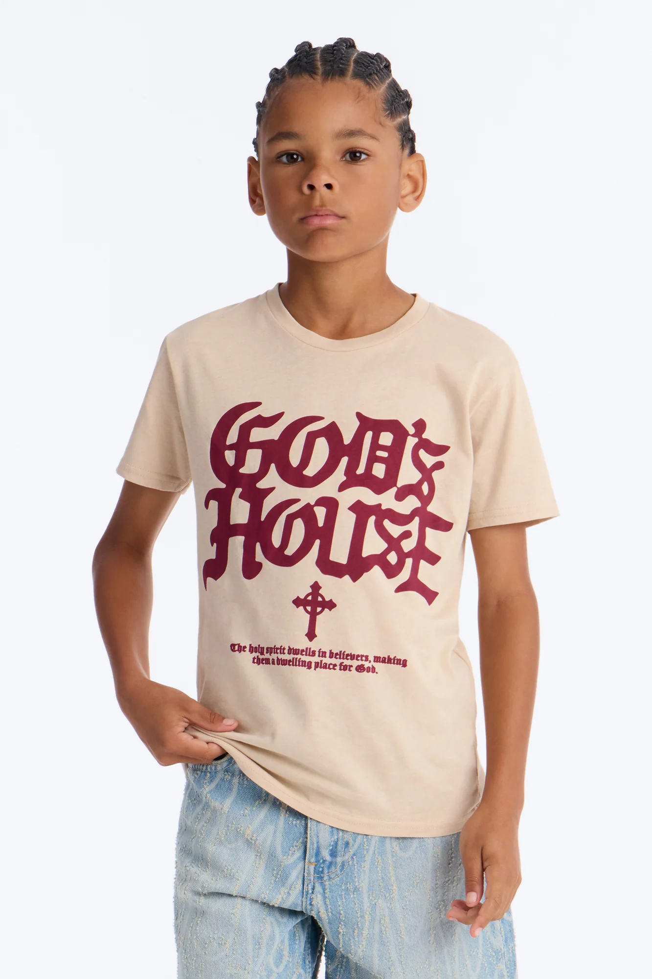 Mini God's House Short Sleeve Tee - Sand