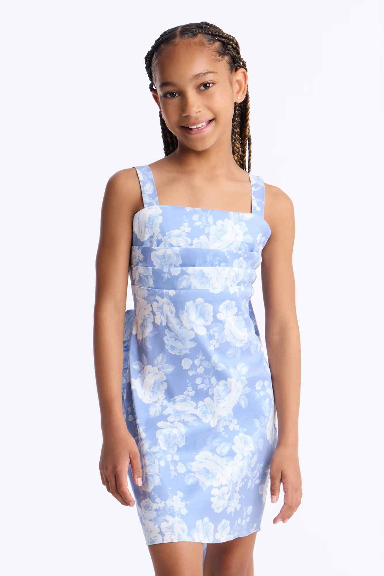 Mini Going Where I Want To Floral Print Dress - Light Wash