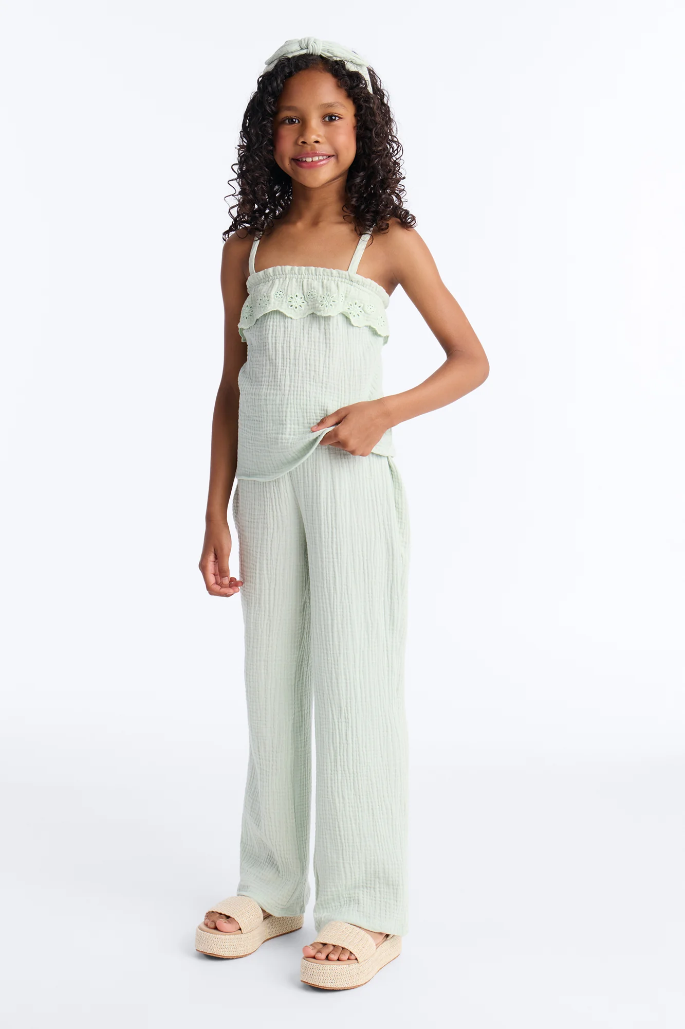 Mini Going With The Flow Pant Set - Sage