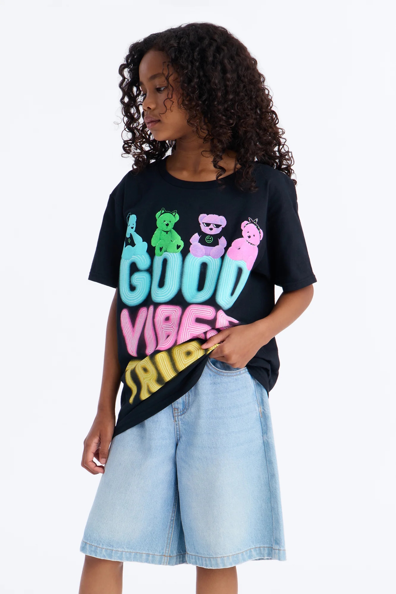 Mini Good Vibes Tribe Short Sleeve Tee - Black