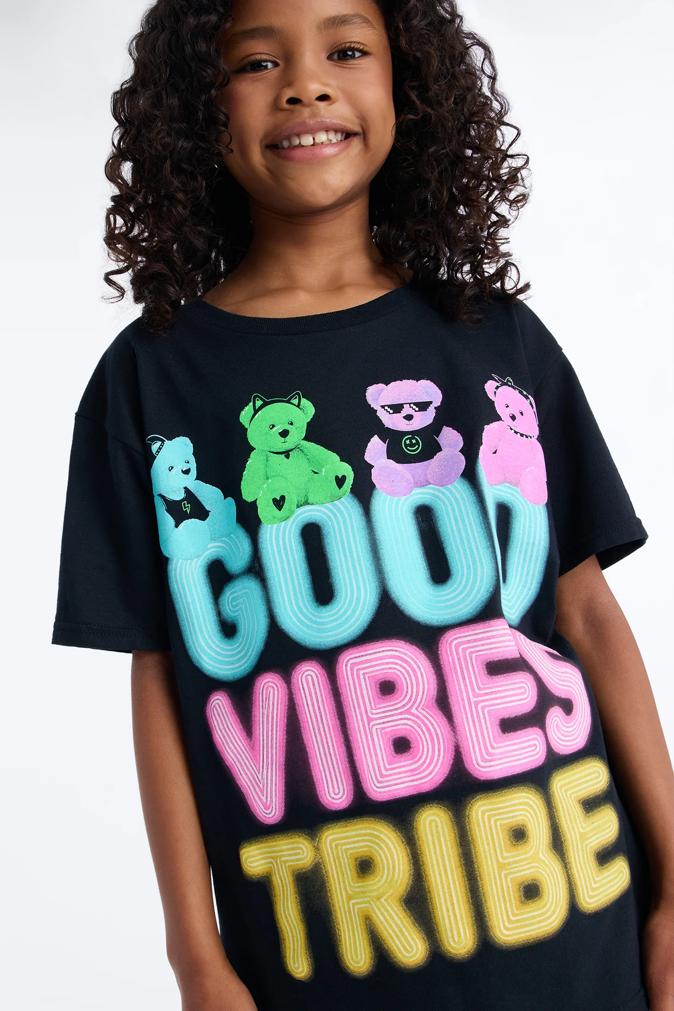 Mini Good Vibes Tribe Short Sleeve Tee - Black - Image 3