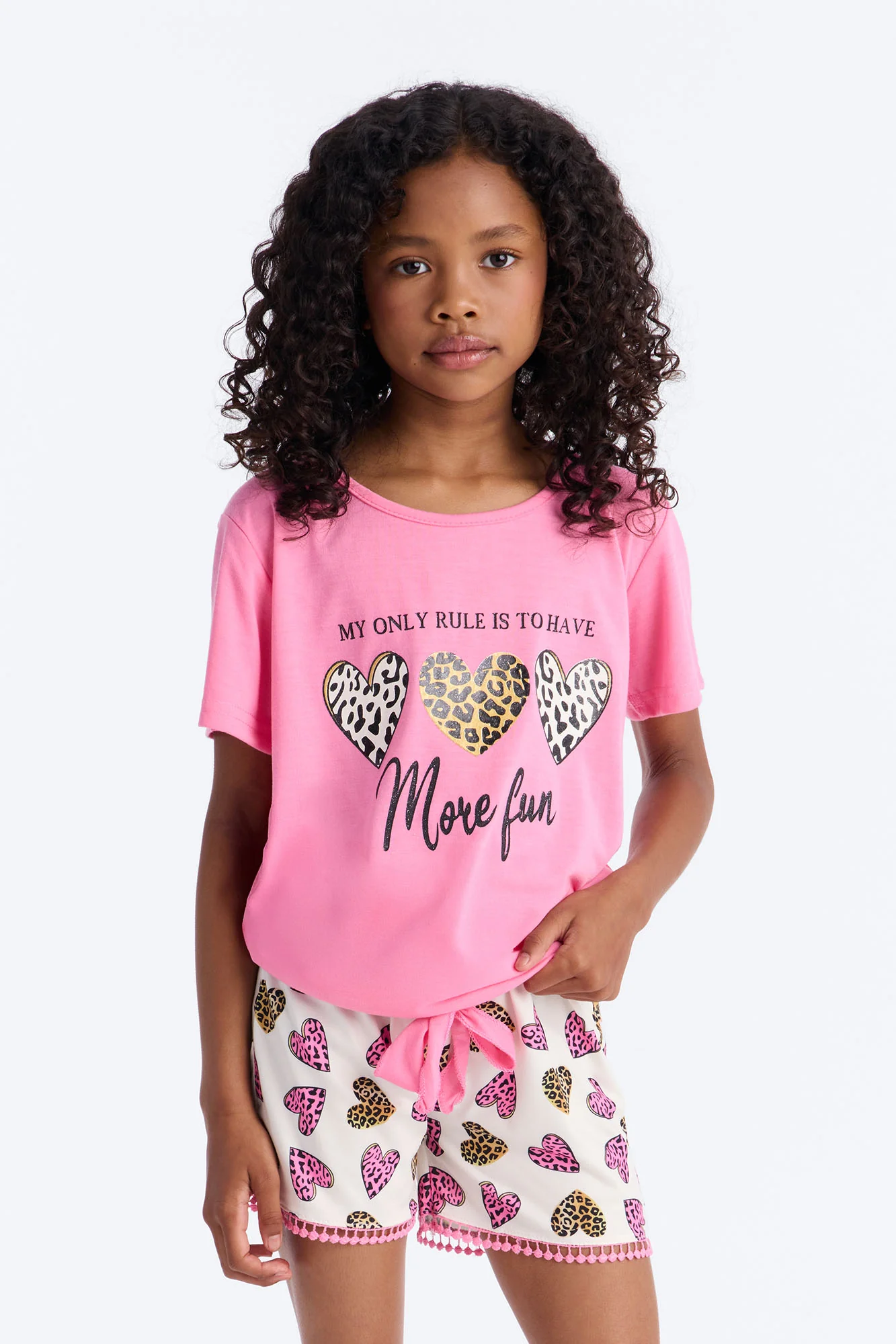 Mini Have More Fun Short Set - Pink/combo