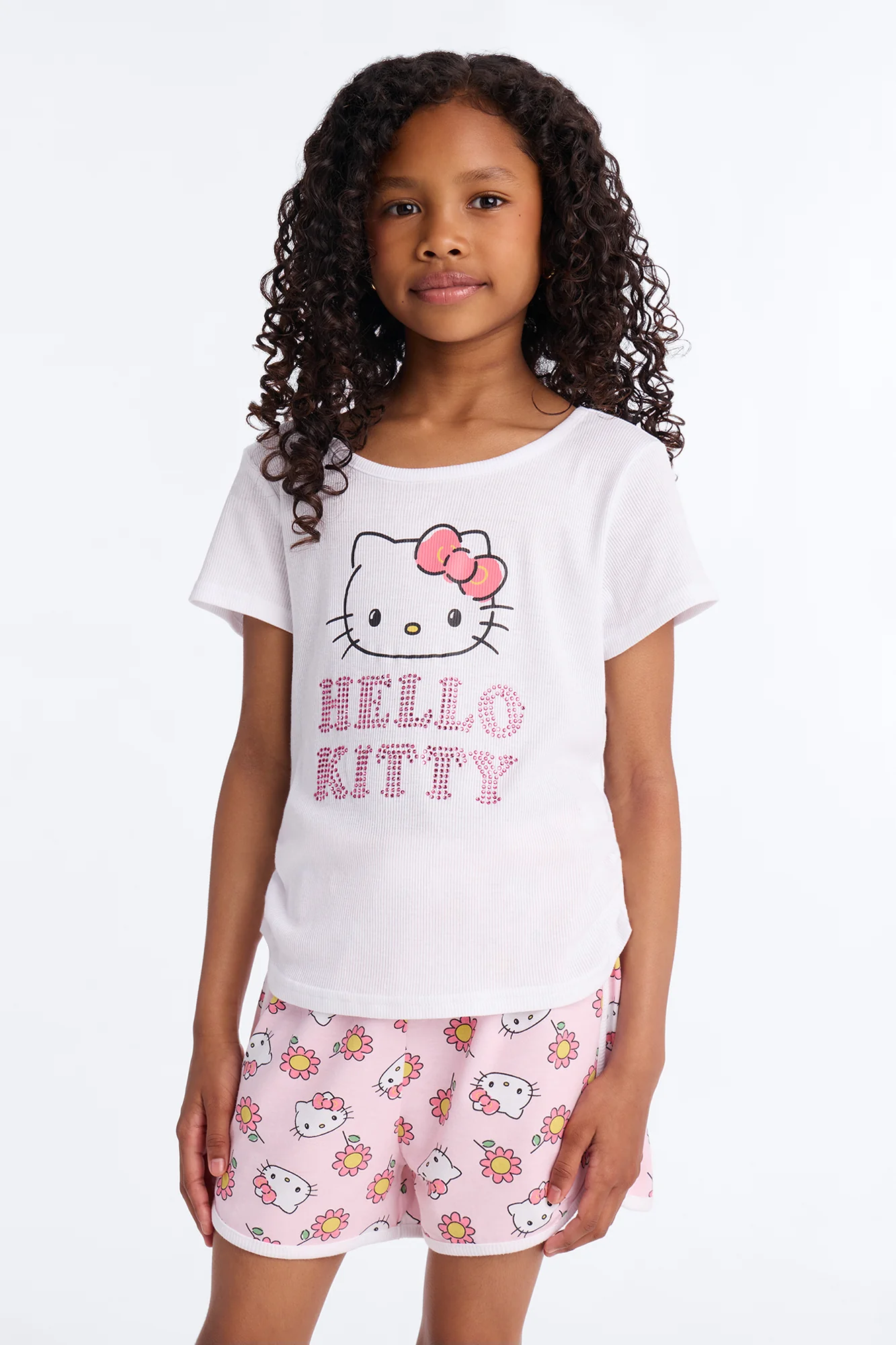 Mini Hello Kitty Fabulous Flowers Short Set - White/Pink - Image 2