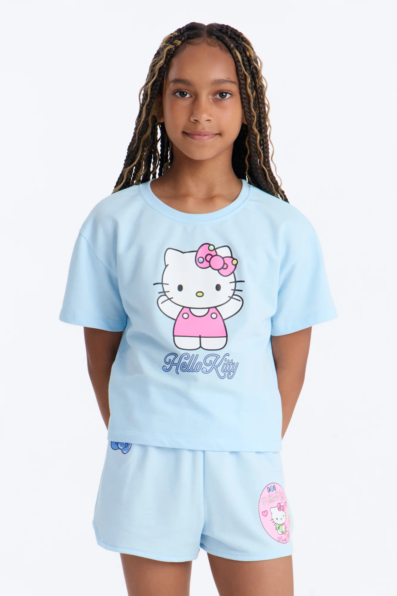Mini Hello Kitty Happy Times Short Set - Light Blue
